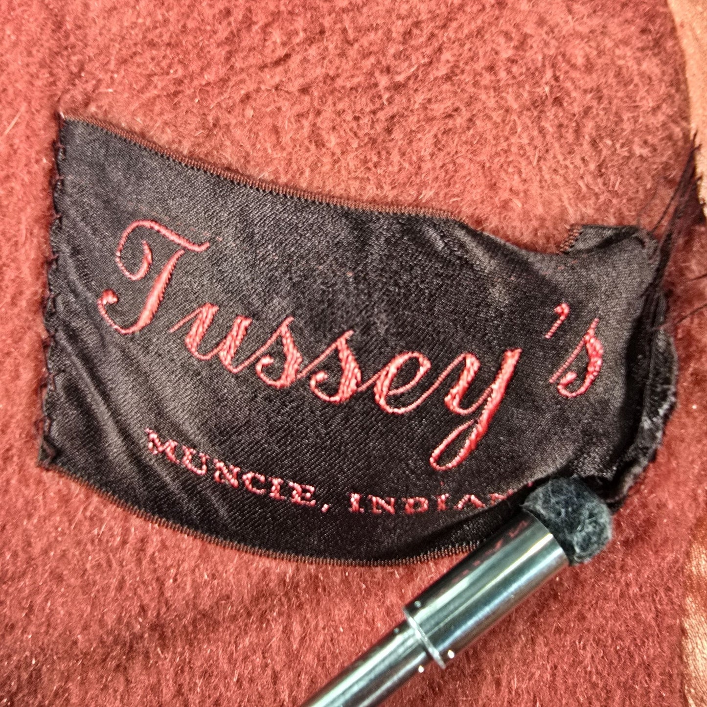 Distressed Vintage 1960s Youthcraft Women's Dyed Red Wool Bouclé Mod Coat (L)