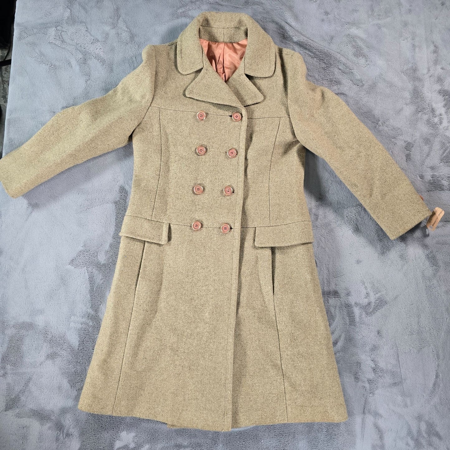 Vintage 1950s Women's "New Look" Fit-and-Flare Tweed Wool Princess Coat (S)