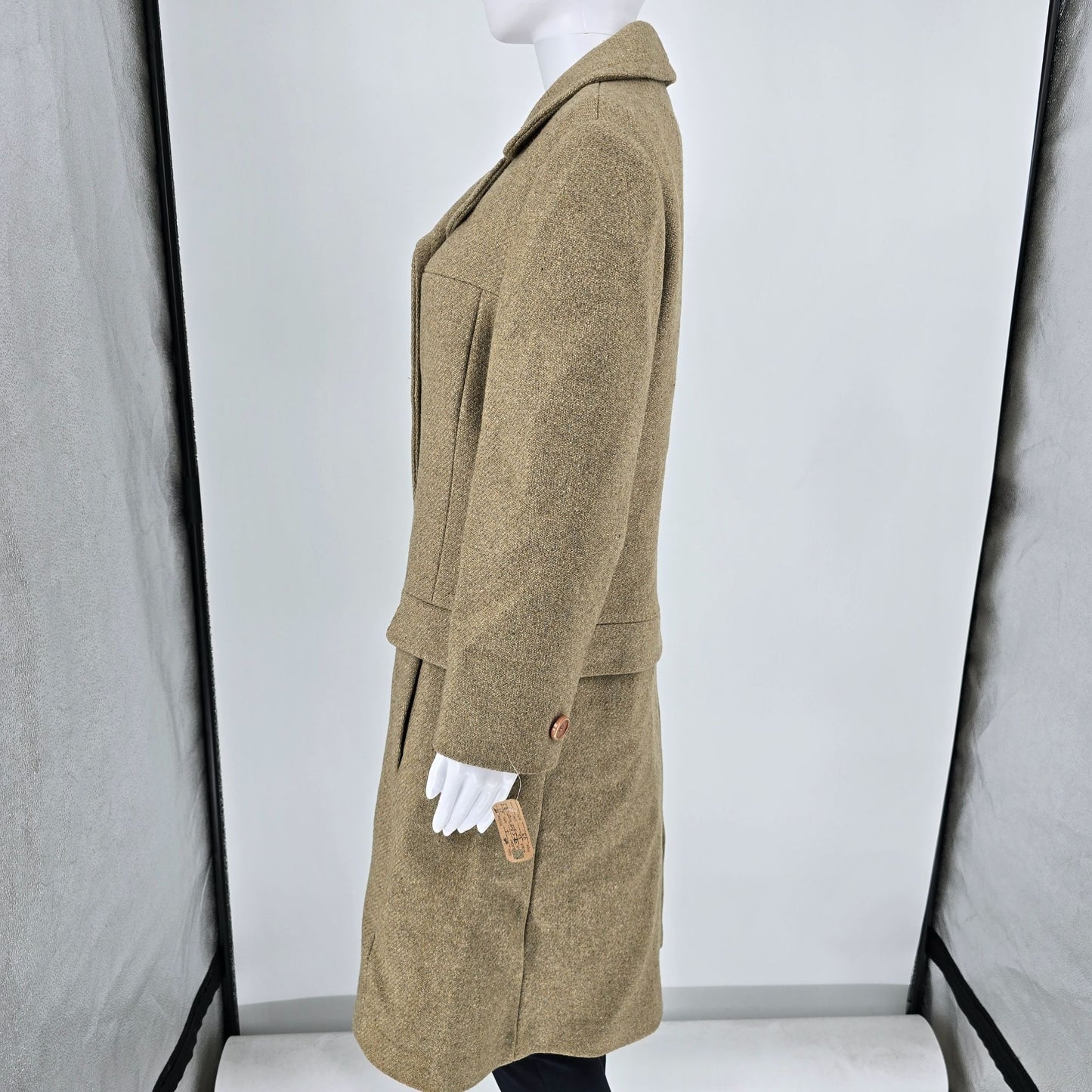 Vintage 1950s Women's "New Look" Fit-and-Flare Tweed Wool Princess Coat (S)