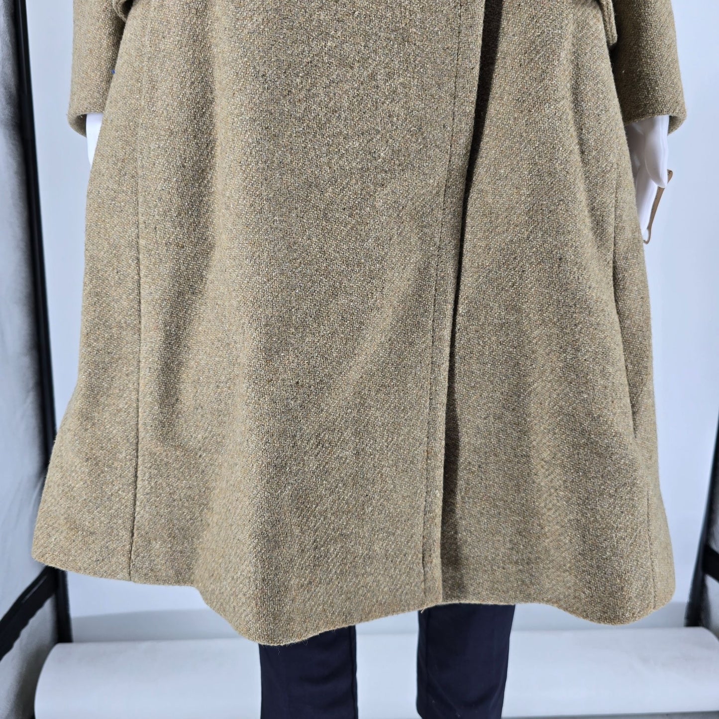 Vintage 1950s Women's "New Look" Fit-and-Flare Tweed Wool Princess Coat (S)