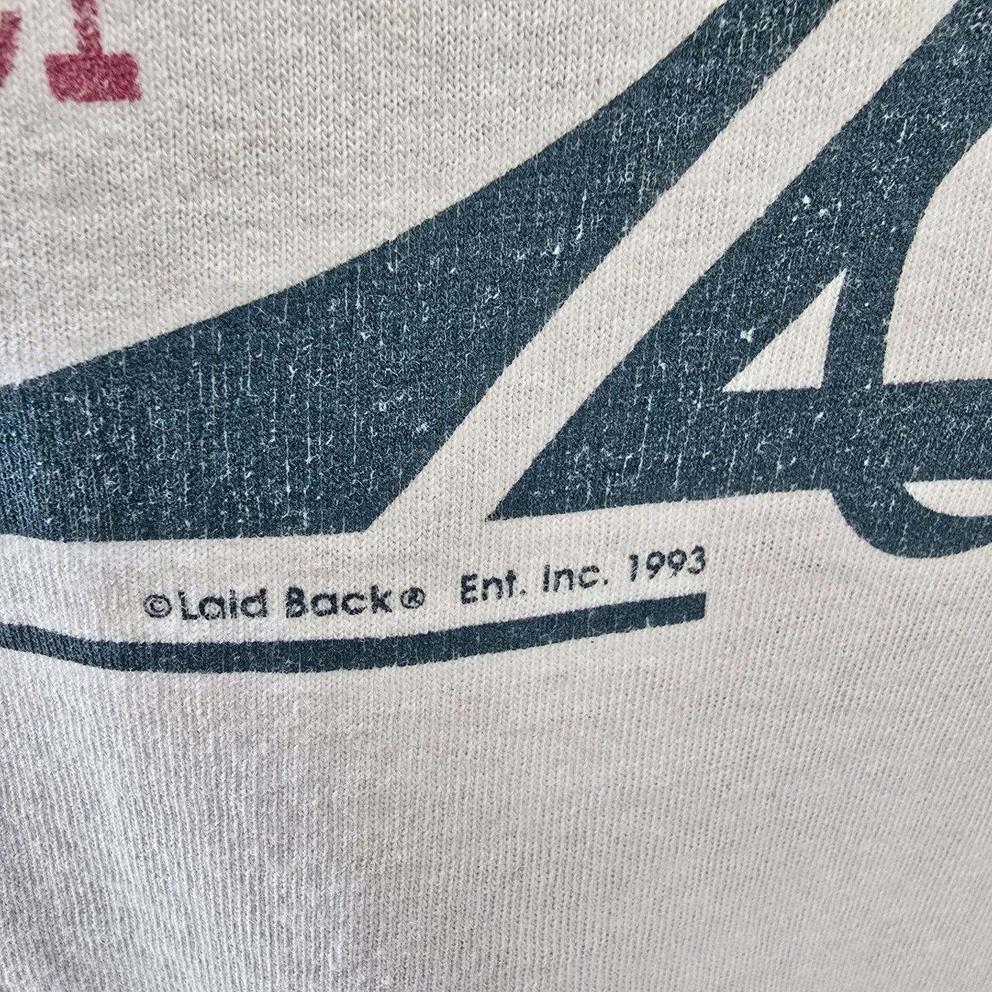 Distressed Vintage 1990s Laid Back "Genuine Antique Person" Graphic T-Shirt (XL)