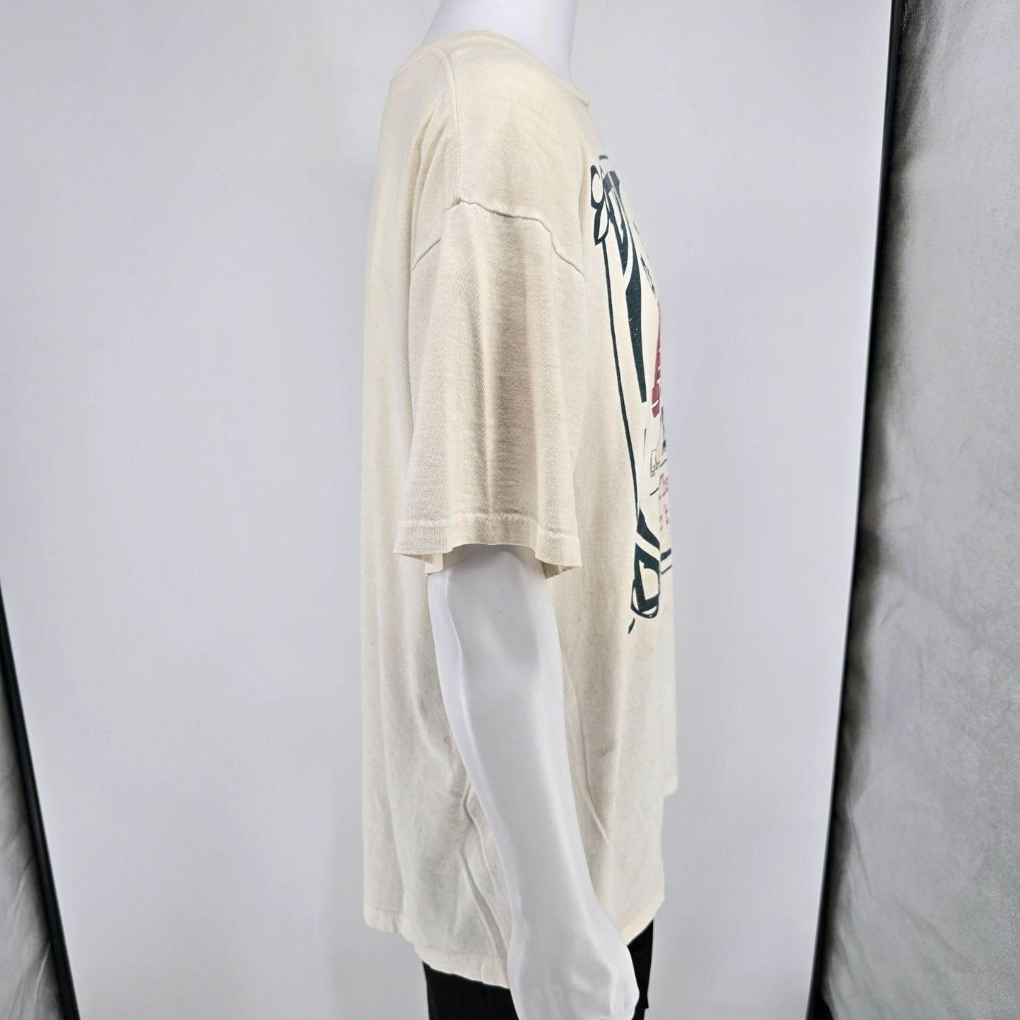 Distressed Vintage 1990s Laid Back "Genuine Antique Person" Graphic T-Shirt (XL)