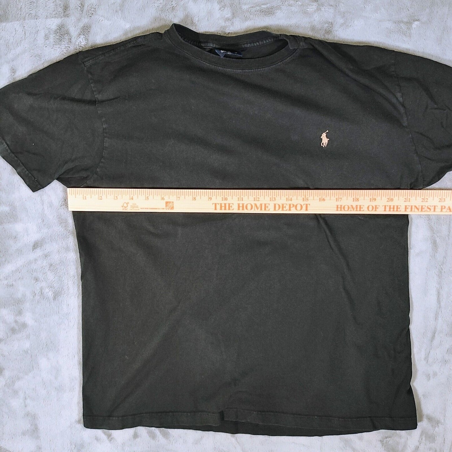 Vintage 1990s Polo Ralph Lauren Black T-Shirt with Brown Pony Logo (Medium)
