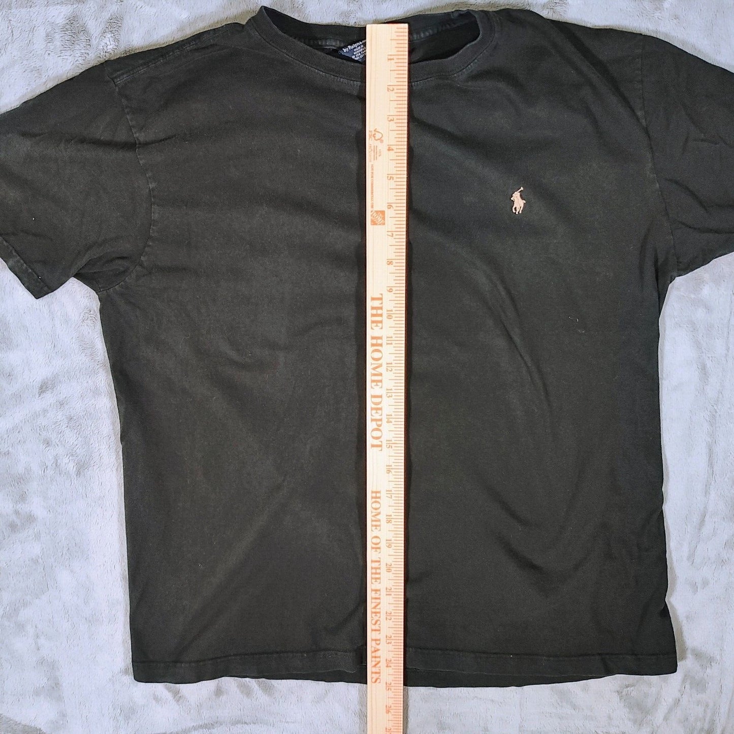 Vintage 1990s Polo Ralph Lauren Black T-Shirt with Brown Pony Logo (Medium)