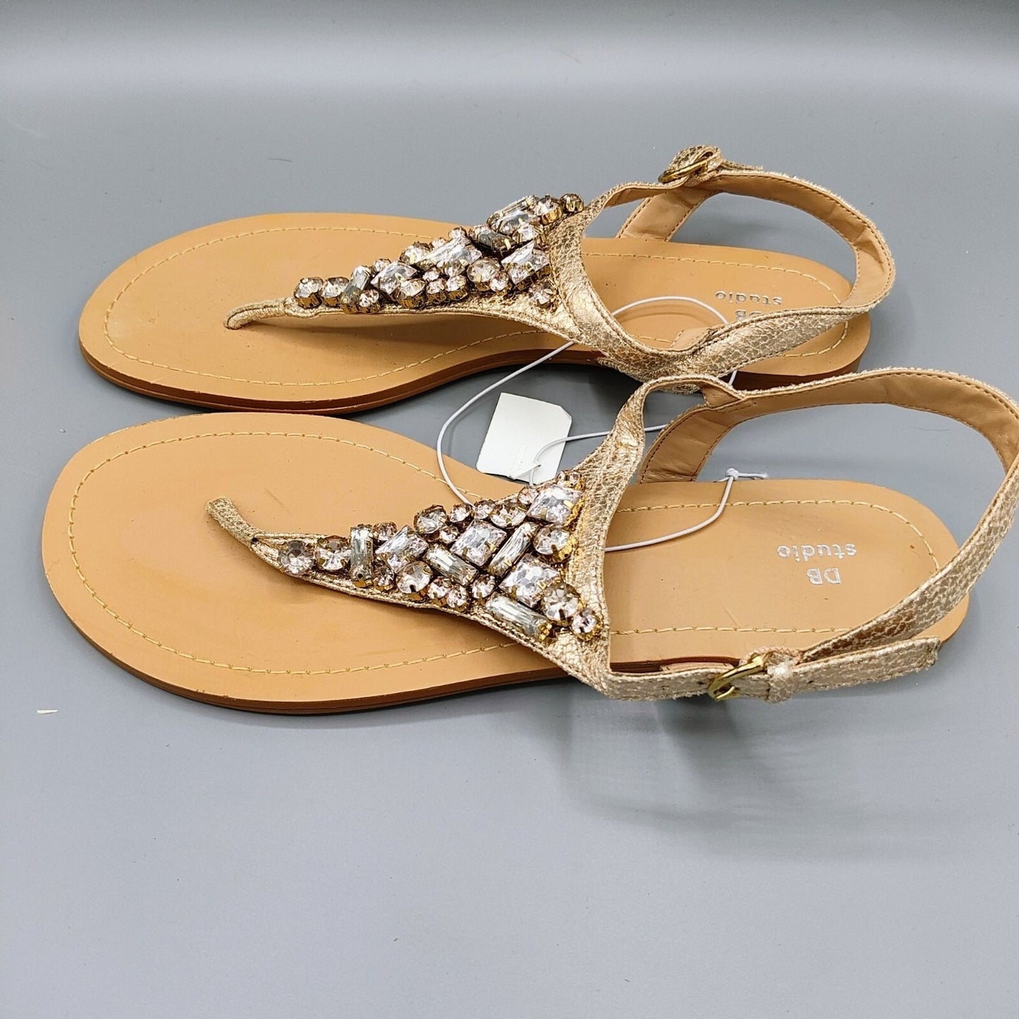 NWT Women's David's Bridal DB Studio Rose Gold Embellished Sandals (Size 9W)