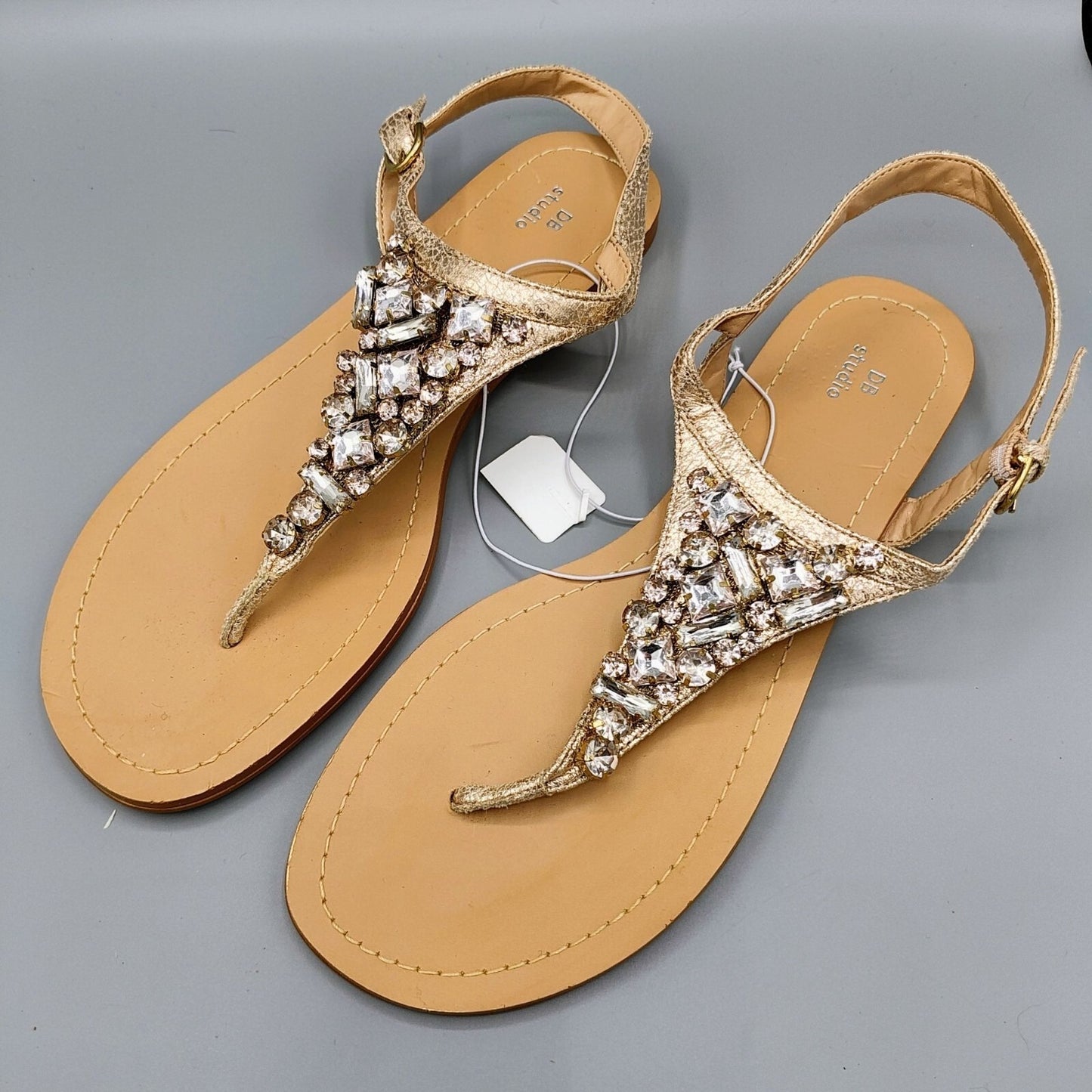 NWT Women's David's Bridal DB Studio Rose Gold Embellished Sandals (Size 9W)