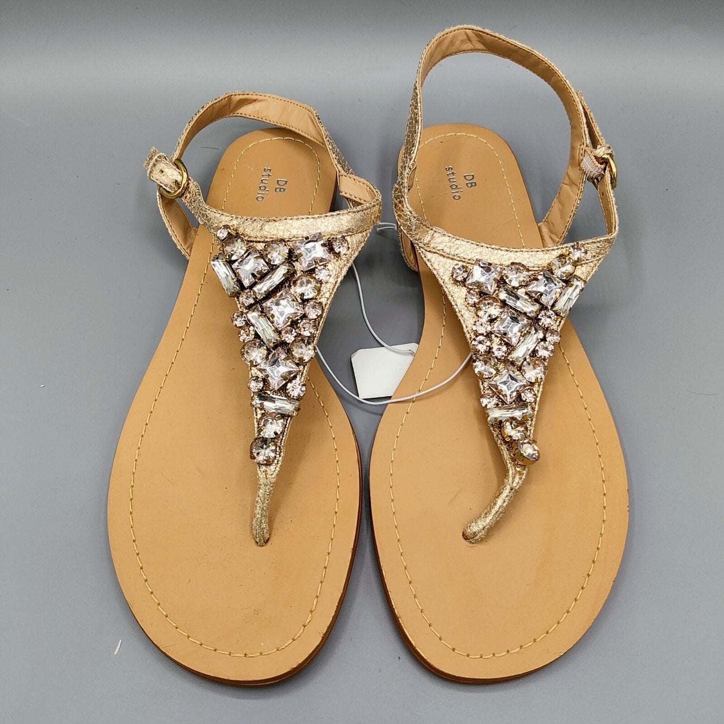 NWT Women's David's Bridal DB Studio Rose Gold Embellished Sandals (Size 9W)