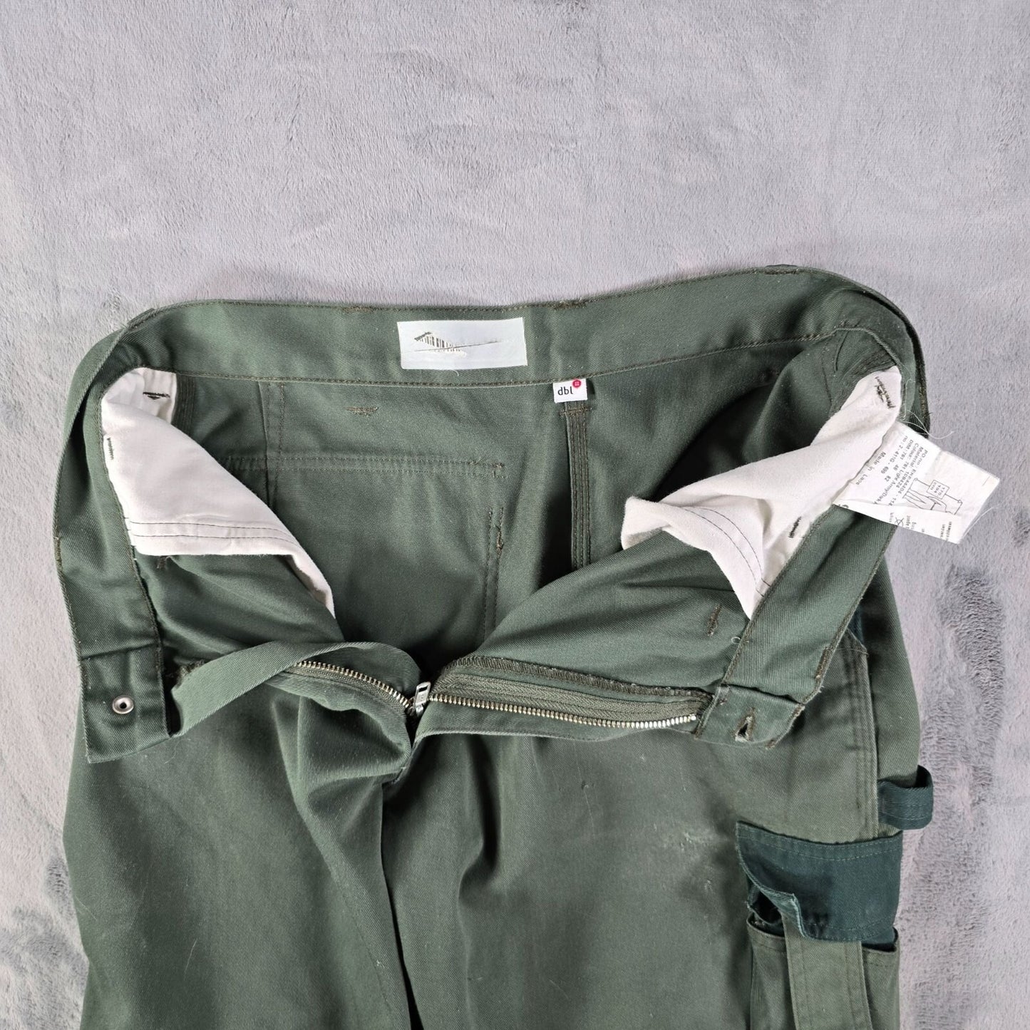 2010s Distressed Fristads Kansas Luxe Double Knee Green Cargo Pants (33x31)
