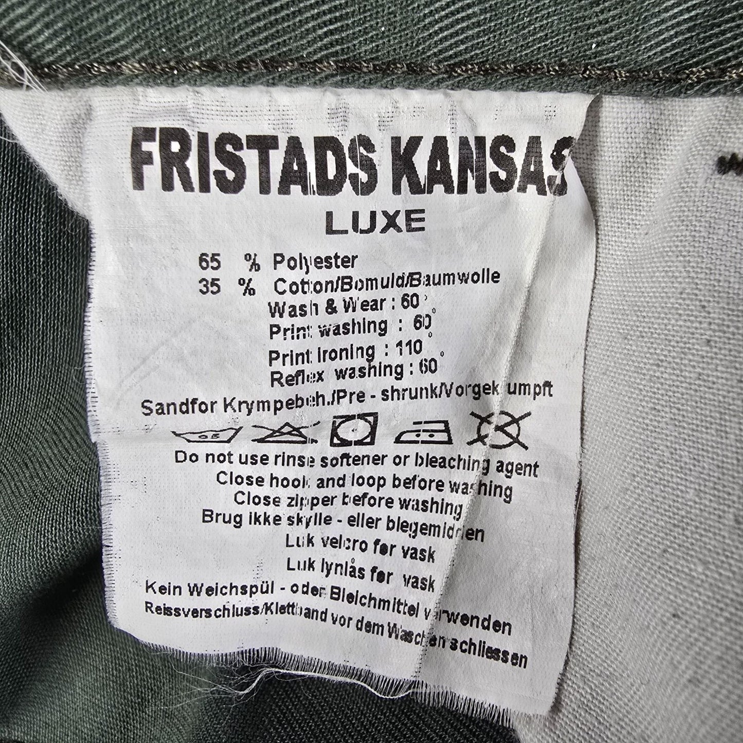 2010s Distressed Fristads Kansas Luxe Double Knee Green Cargo Pants (33x31)
