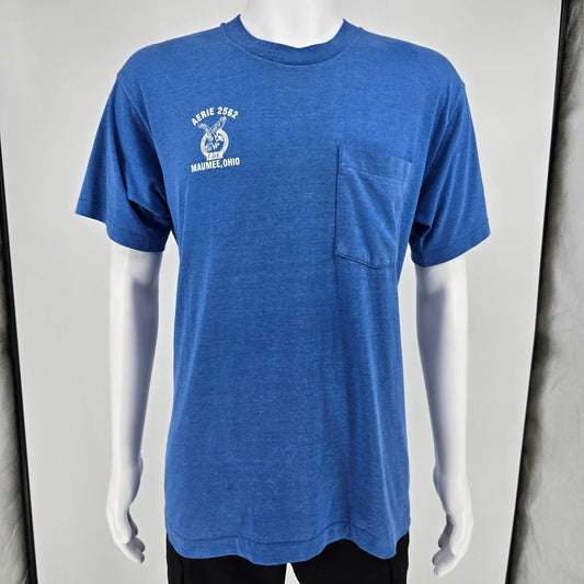 Vintage 1990s Fraternal Order of Eagles Aerie 2562 Maumee OH Pocket T-Shirt (L)