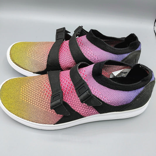 Nike Air Sockracer Flyknit Rainbow Yellow Strike/White-Racer Pink NIB (10.5)