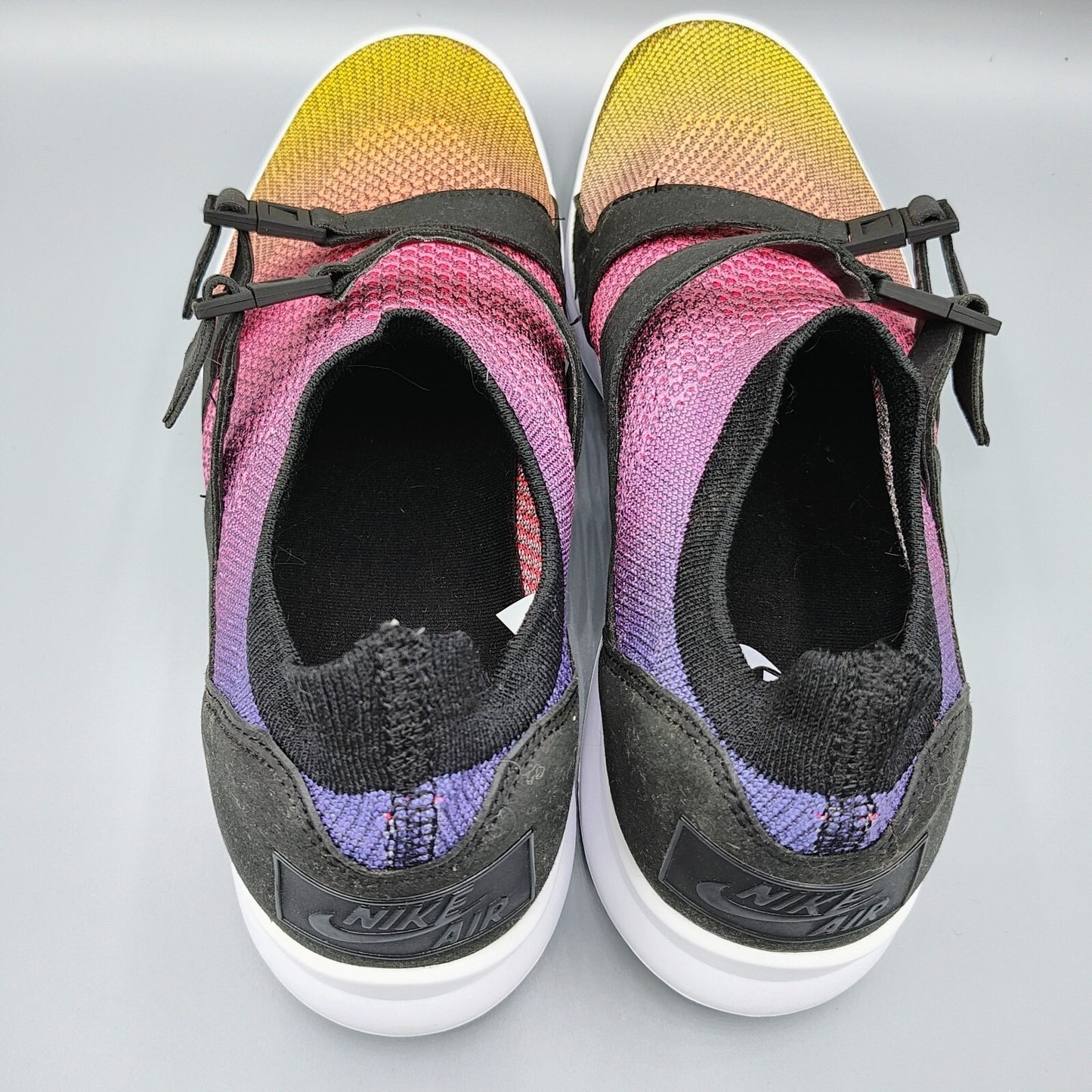 Nike Air Sockracer Flyknit Rainbow Yellow Strike/White-Racer Pink NIB (10.5)