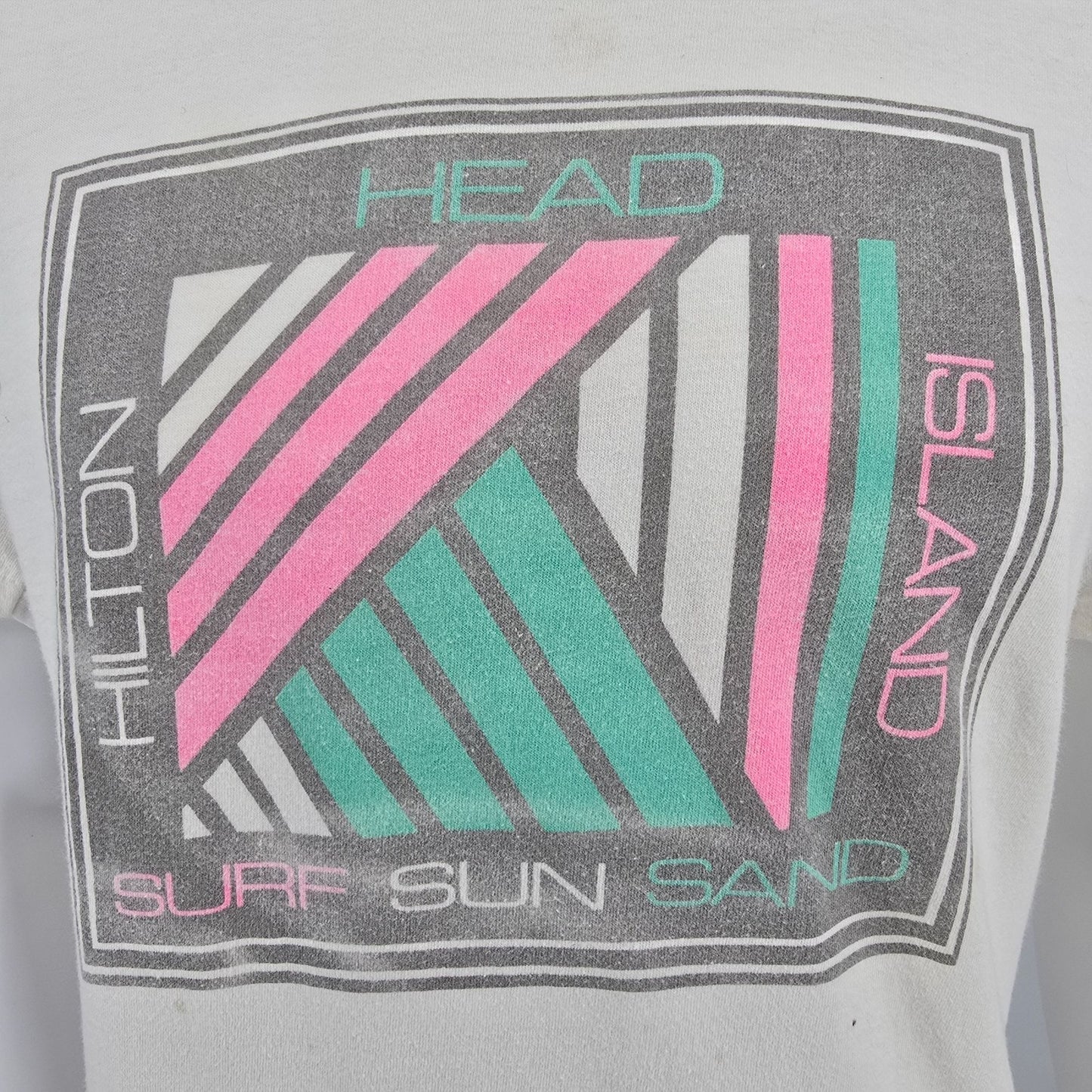 Distressed Vintage Late 1980s Hilton Head Island Sun Surf Sand T-Shirt (M/L)