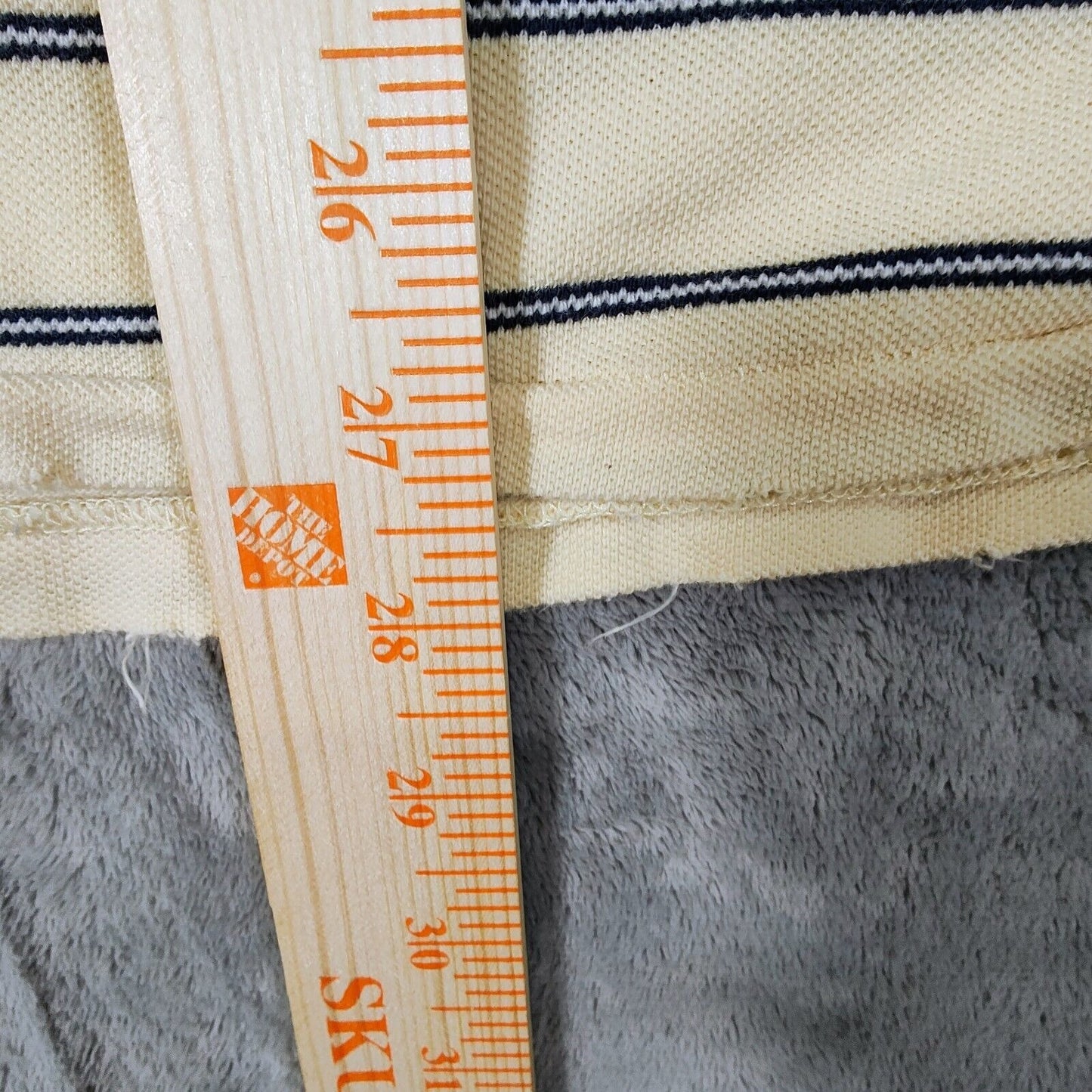 Vintage 1990s Polo Jeans Co. Ralph Lauren Snap Button Yellow Striped Polo (XXL)