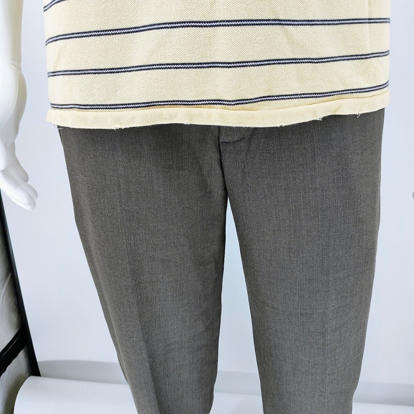 Vintage 1990s Polo Jeans Co. Ralph Lauren Snap Button Yellow Striped Polo (XXL)