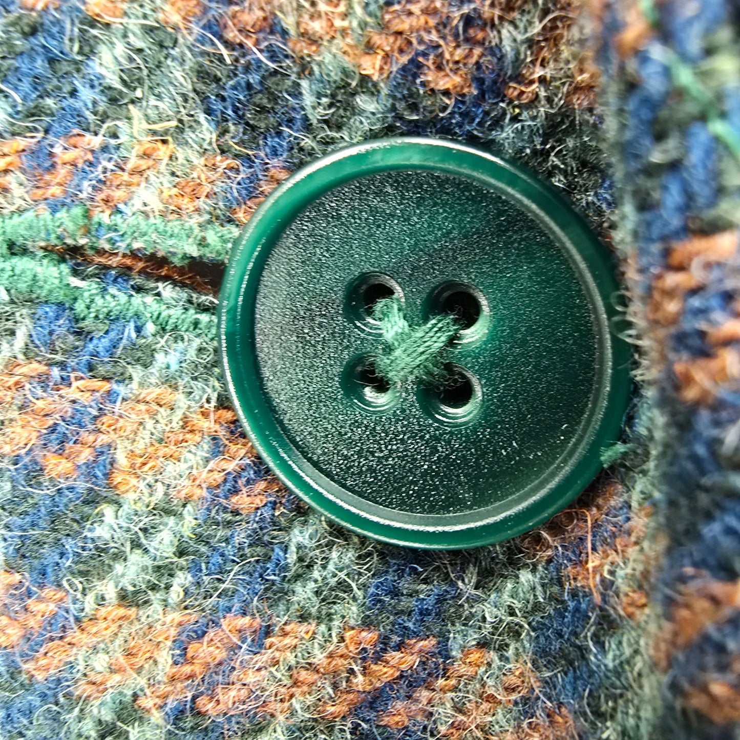 Vintage 1970s Unbranded Women's Gun Club Check Tweed Long Duster Coat (M)