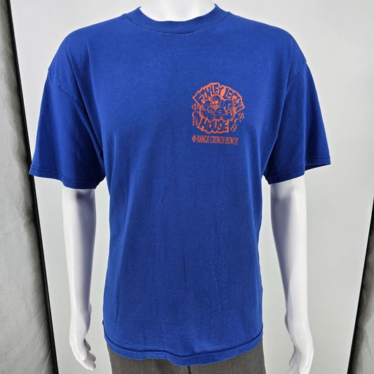 Vintage 1990s Blue Williamsburg (KY) Football Orange Crunch Bunch T-Shirt (L)