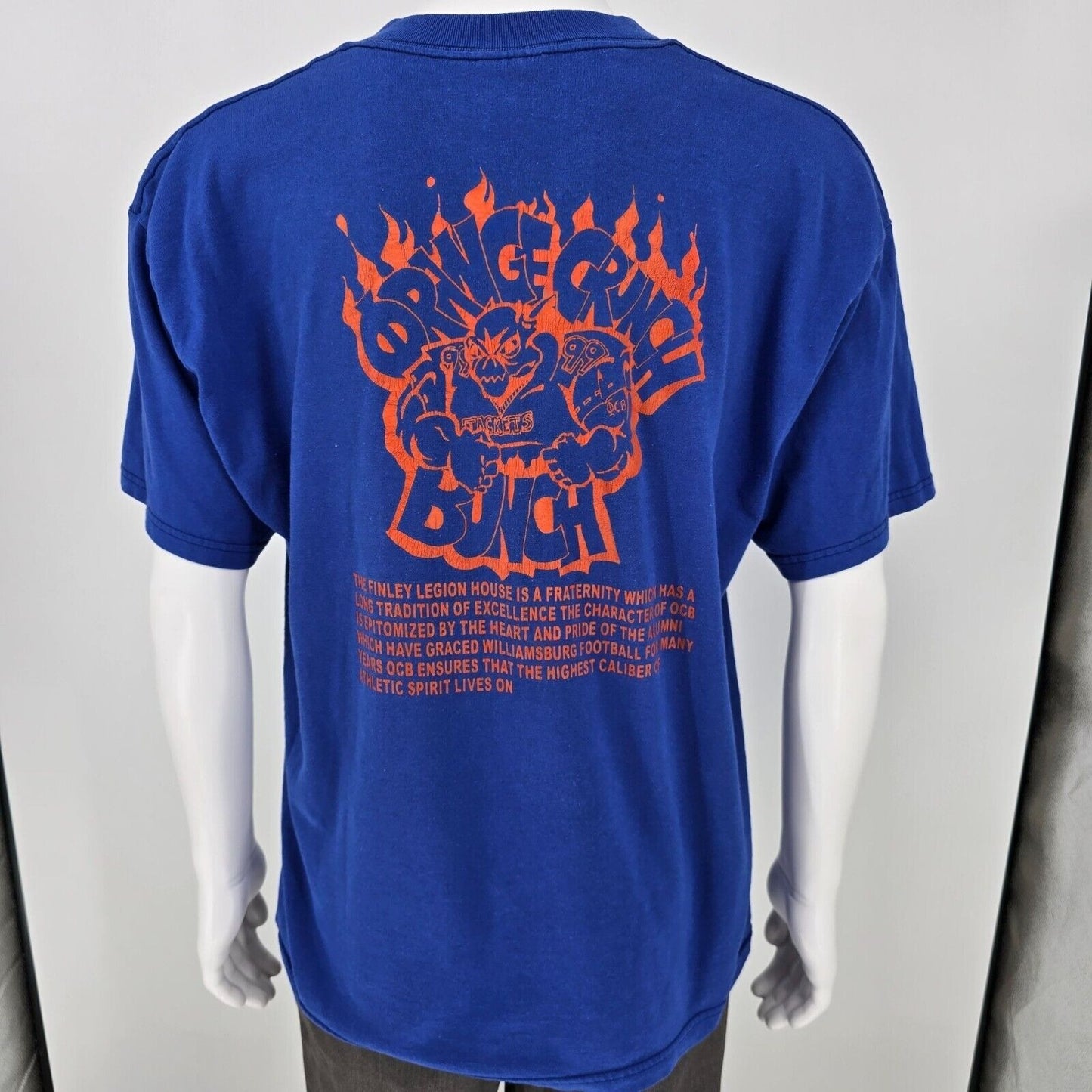 Vintage 1990s Blue Williamsburg (KY) Football Orange Crunch Bunch T-Shirt (L)