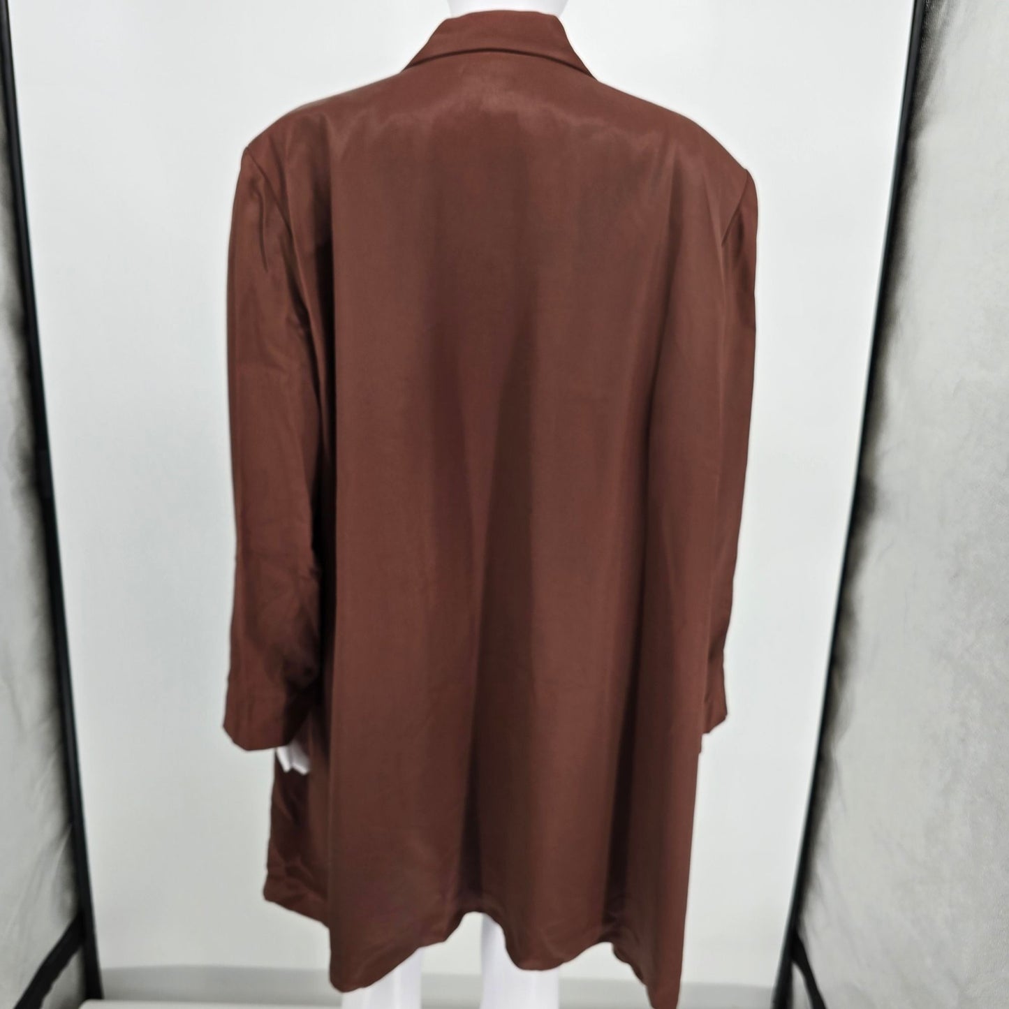 Vintage 1990s John Philips Woman Brown Longline Blazer Jacket (24W/3XL) *Flaws