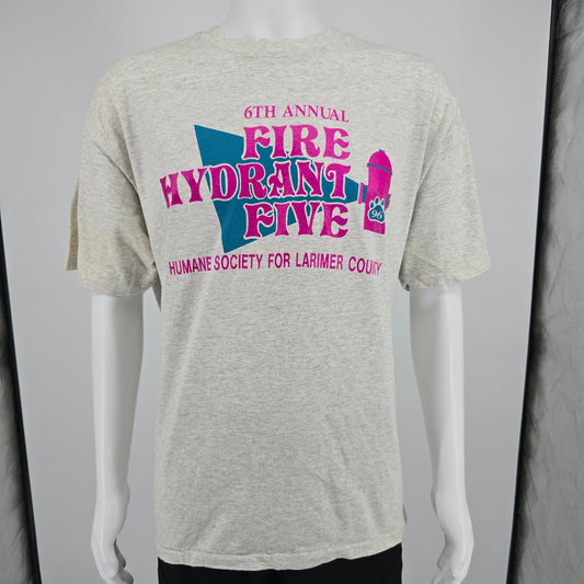 Vintage 1996 Fire Hydrant Five Larimer County Humane Society T-Shirt (XL)
