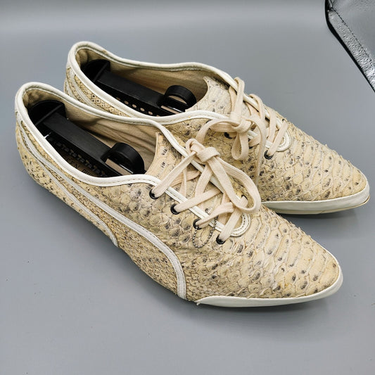 ULTRA-RARE PUMA X Alexander McQueen Women's Beige Python Skin Sneakers (Size 9)