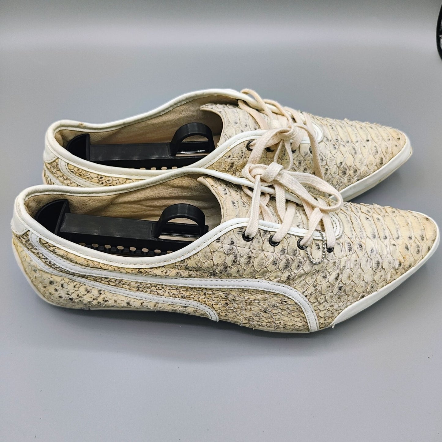 ULTRA-RARE PUMA X Alexander McQueen Women's Beige Python Skin Sneakers (Size 9)