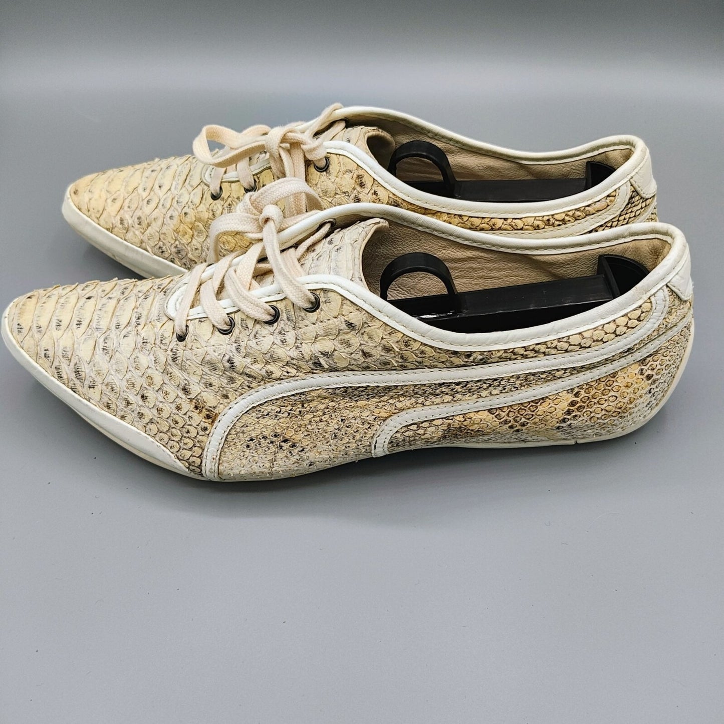 ULTRA-RARE PUMA X Alexander McQueen Women's Beige Python Skin Sneakers (Size 9)