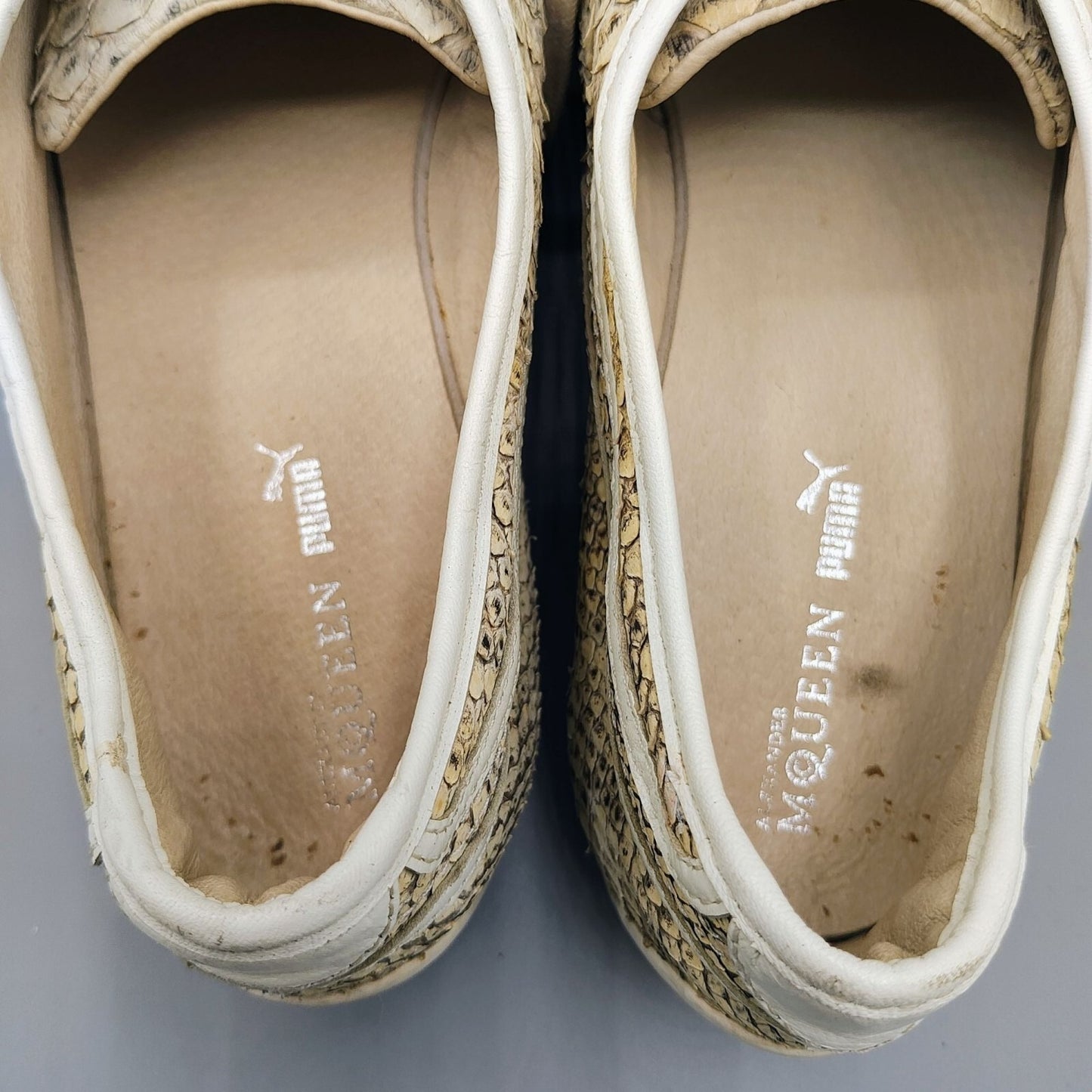 ULTRA-RARE PUMA X Alexander McQueen Women's Beige Python Skin Sneakers (Size 9)