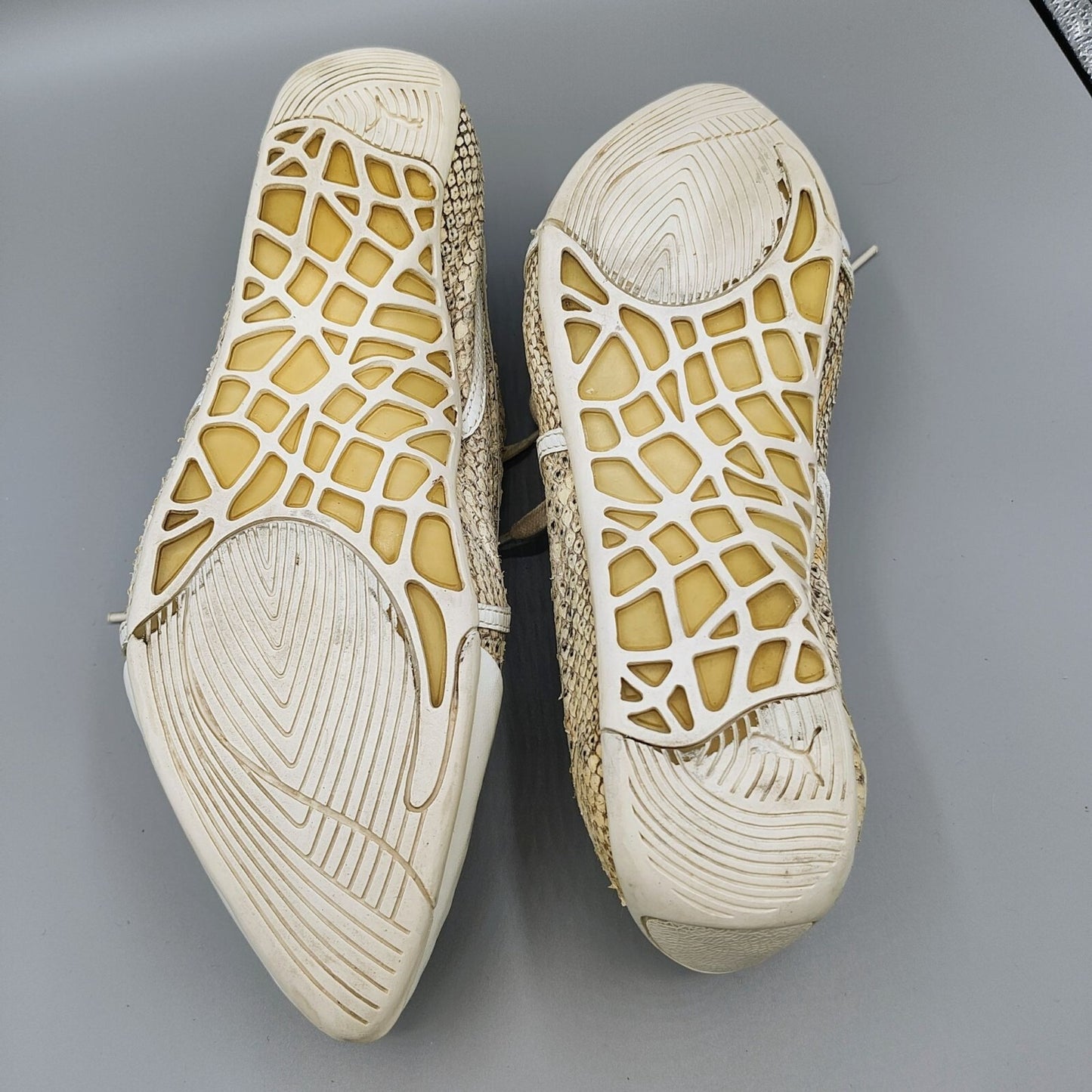 ULTRA-RARE PUMA X Alexander McQueen Women's Beige Python Skin Sneakers (Size 9)