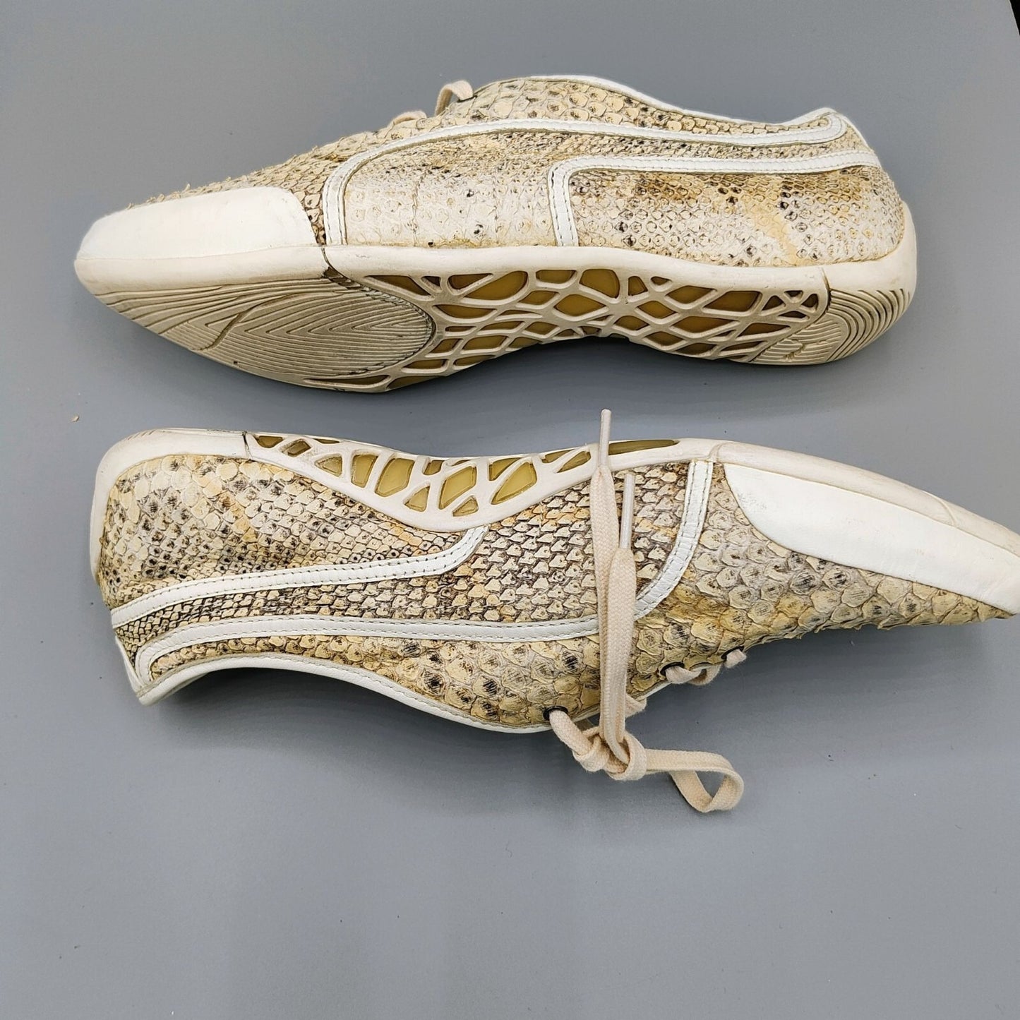 ULTRA-RARE PUMA X Alexander McQueen Women's Beige Python Skin Sneakers (Size 9)