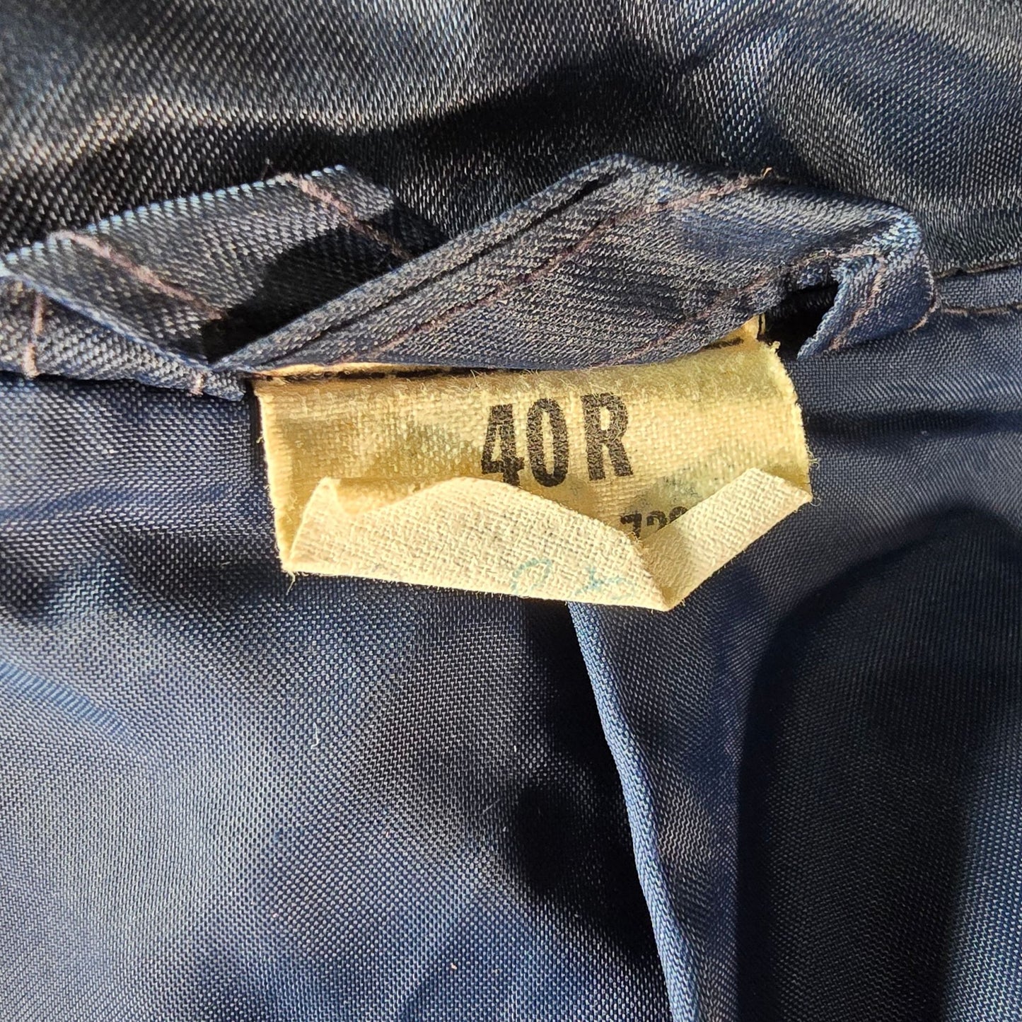 Mens Navy Blue Nylon Raincoat 40R By Brownwood Mfg. Co. USAF Military Style