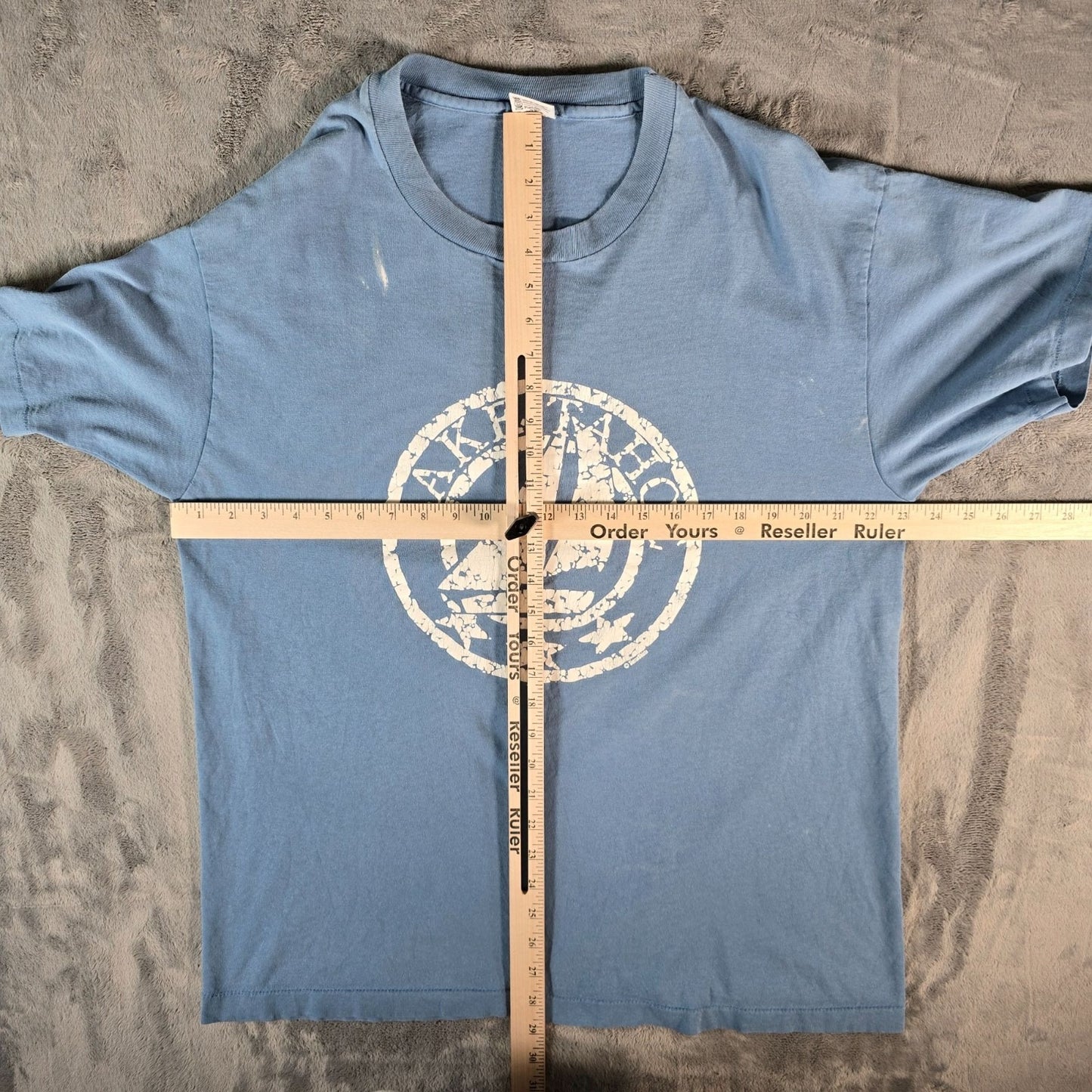 Distressed Vintage 1990s Anvil Blue Lake Tahoe Sailboat Graphic T-Shirt (XL)