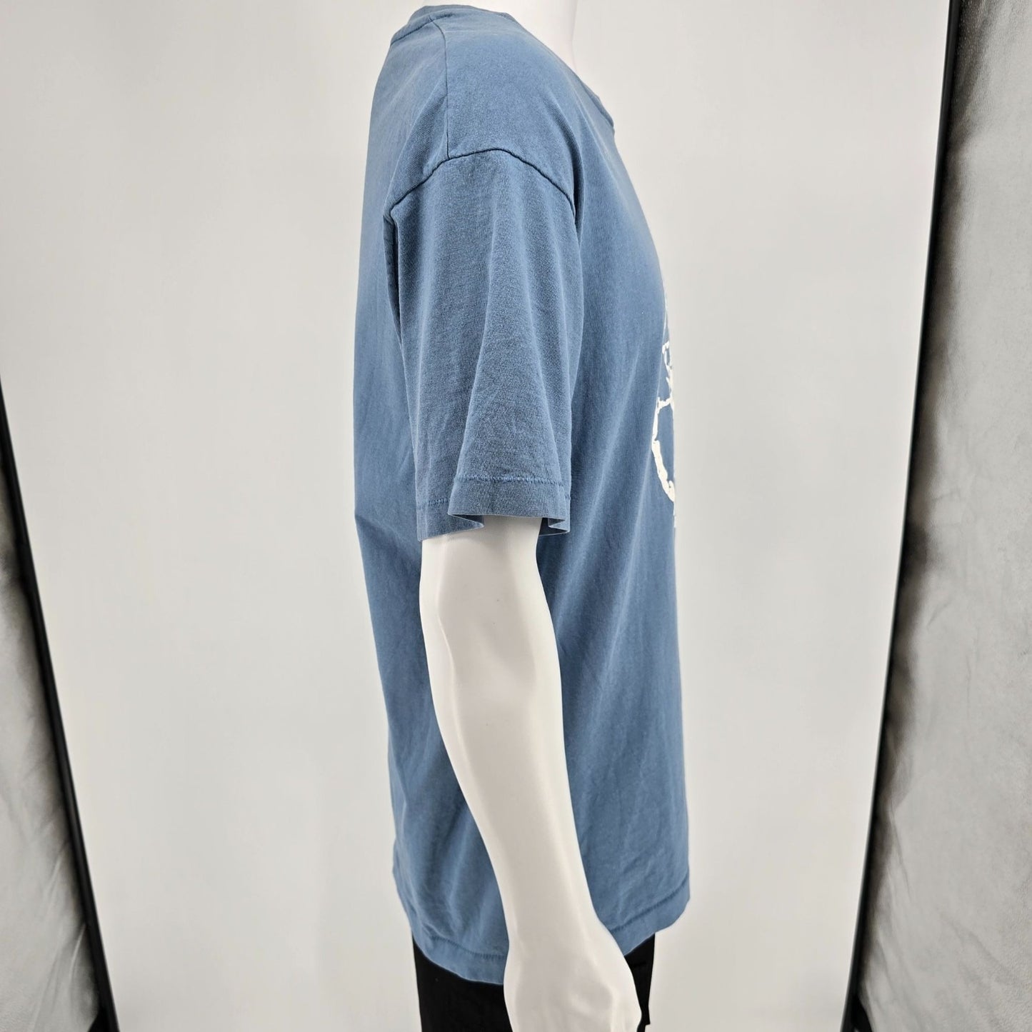 Distressed Vintage 1990s Anvil Blue Lake Tahoe Sailboat Graphic T-Shirt (XL)