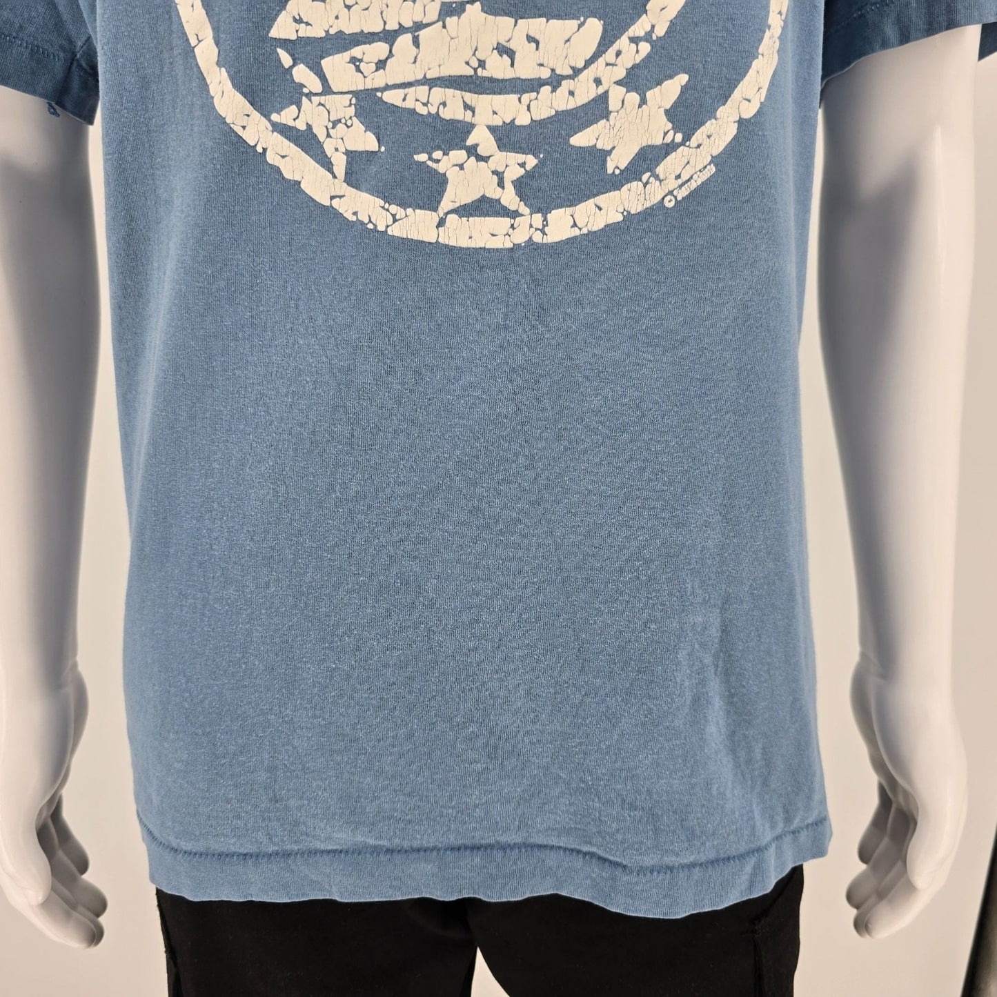 Distressed Vintage 1990s Anvil Blue Lake Tahoe Sailboat Graphic T-Shirt (XL)
