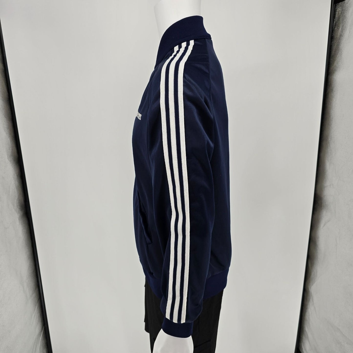 Vintage 1980s Broderick Penn State Talon Zipper Navy Track Jacket (Medium)