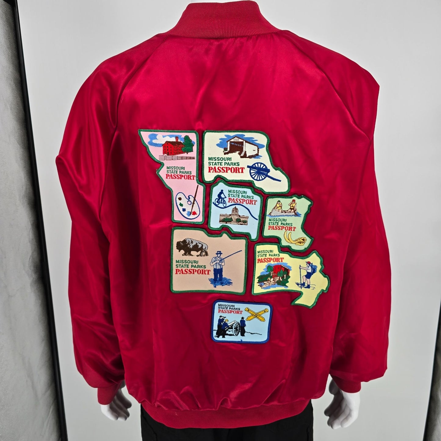 Vintage 1990s WestArk "Terry" Missouri State Parks Passport Satin Jacket (2XL)