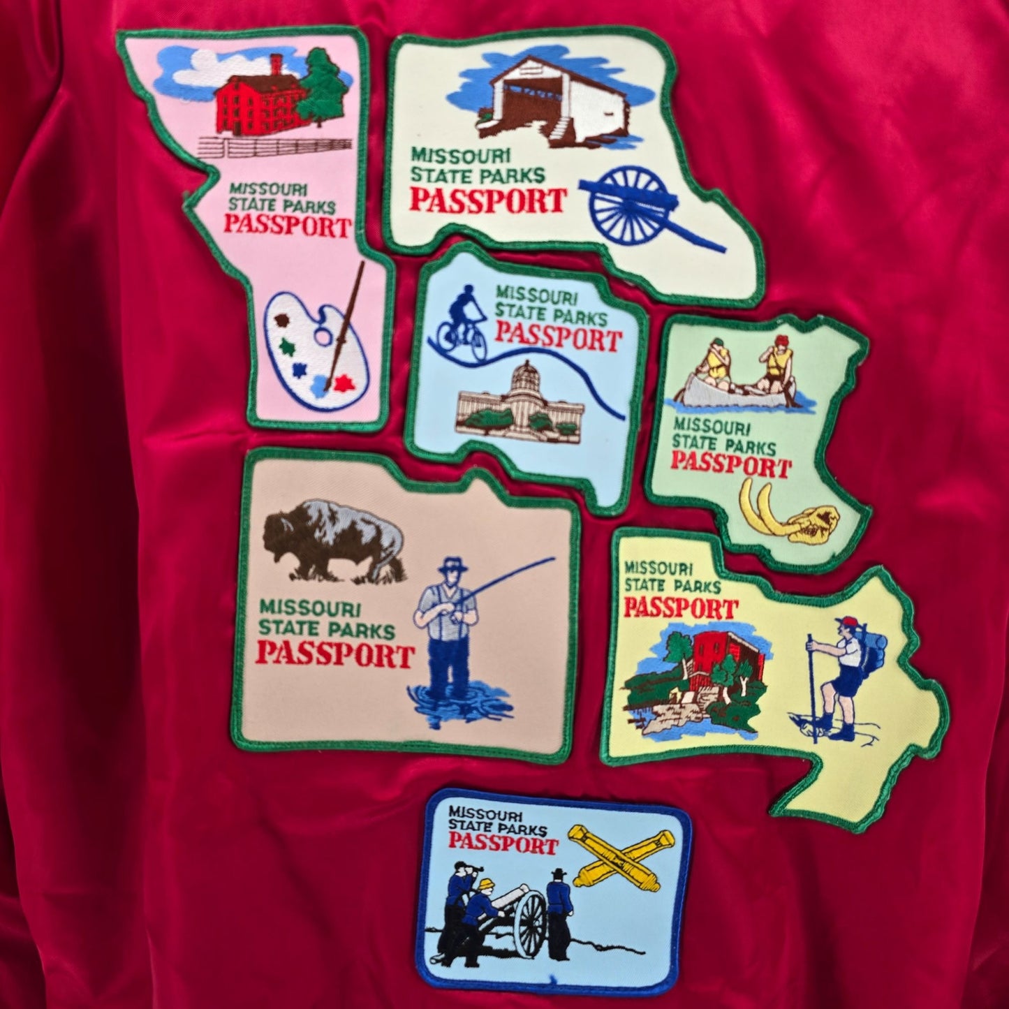 Vintage 1990s WestArk "Terry" Missouri State Parks Passport Satin Jacket (2XL)