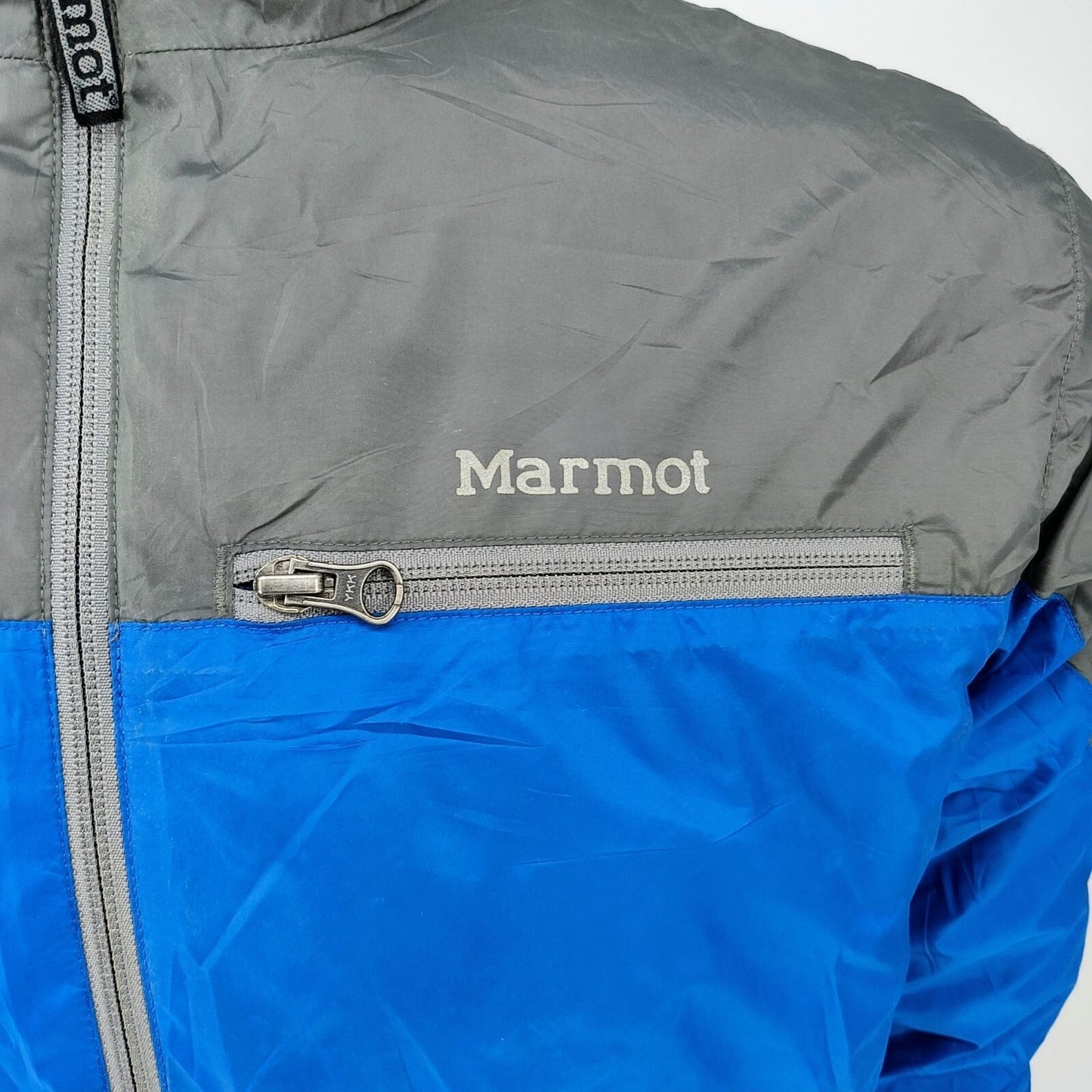 Marmot Kids 2009 Unisex Blue & Gray Lightweight Polyester Rain Jacket XL