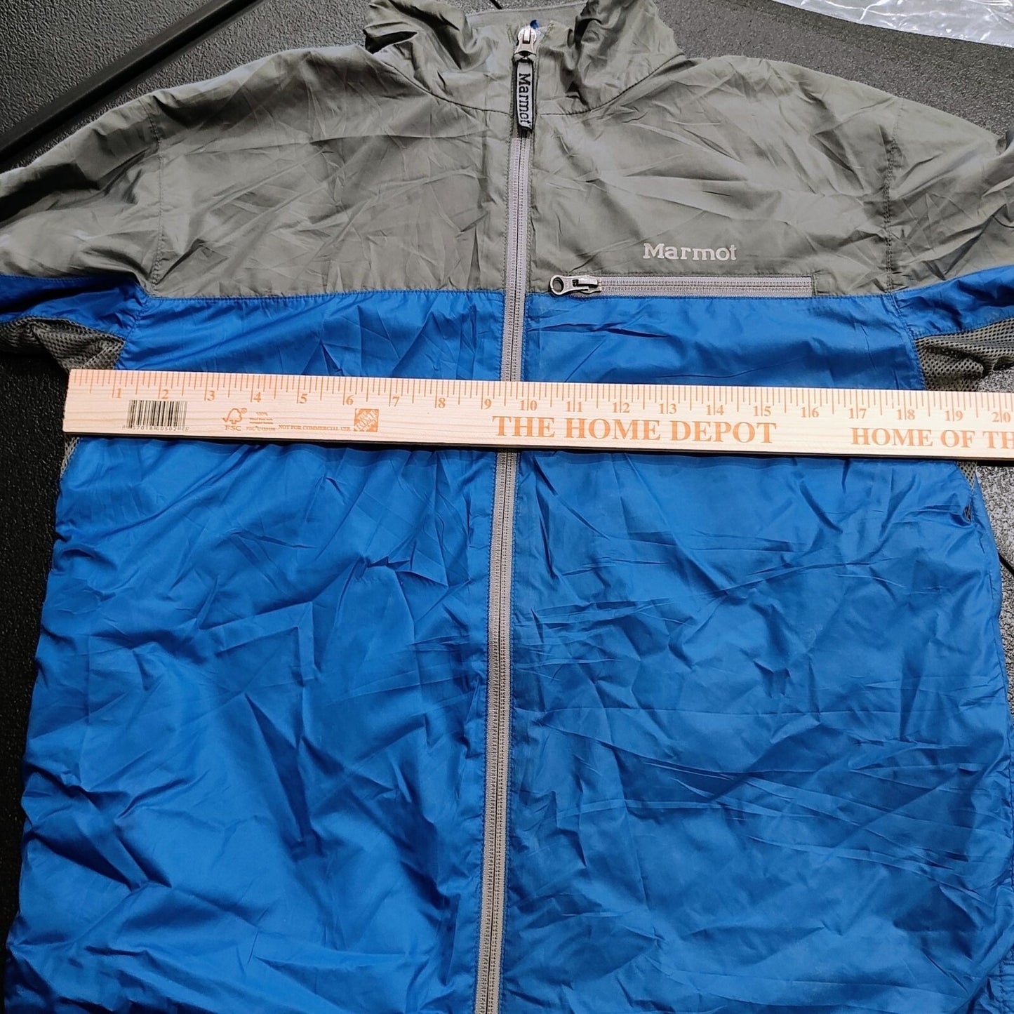 Marmot Kids 2009 Unisex Blue & Gray Lightweight Polyester Rain Jacket XL