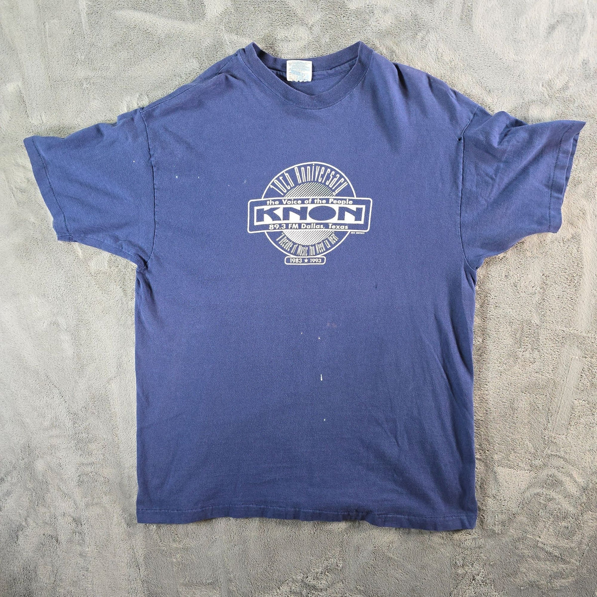 Vintage 1993 KNON 89.3 FM Dallas Texas 10th Anniversary Radio T-Shirt (L/XL)