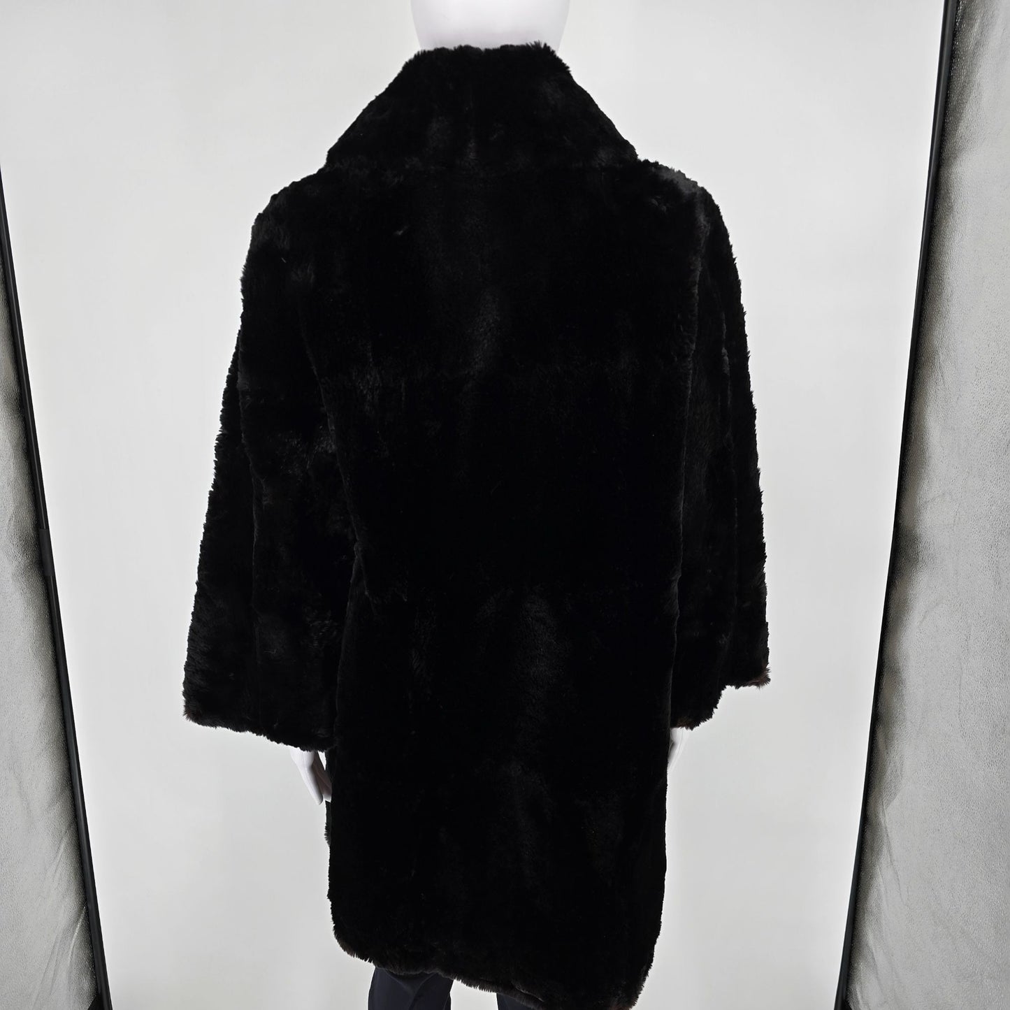 Vintage 1960s York Furs Muncie Deep Espresso/Black Sheared Fur Coat (L)