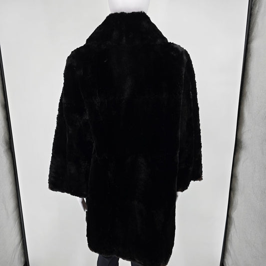 Vintage 1960s York Furs Muncie Deep Espresso/Black Sheared Fur Coat (L)