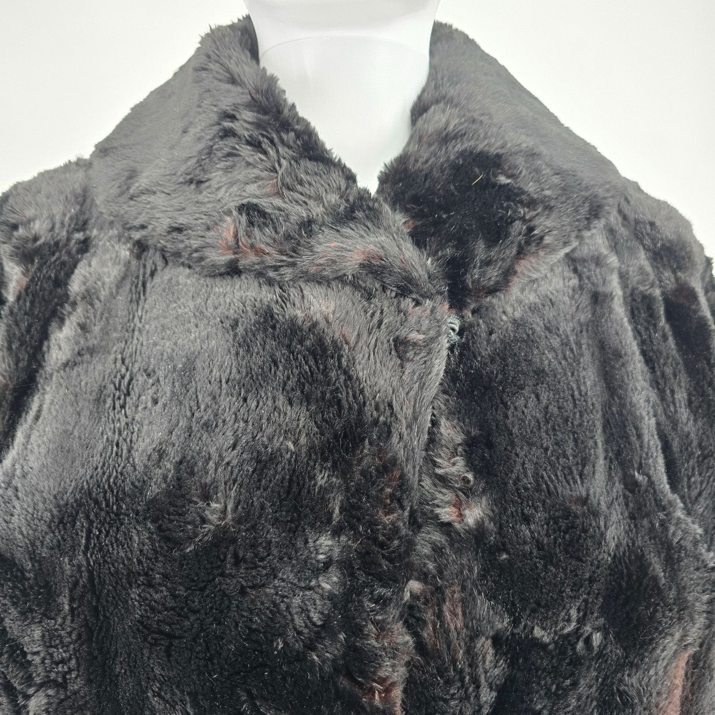 Vintage 1960s York Furs Muncie Deep Espresso/Black Sheared Fur Coat (L)