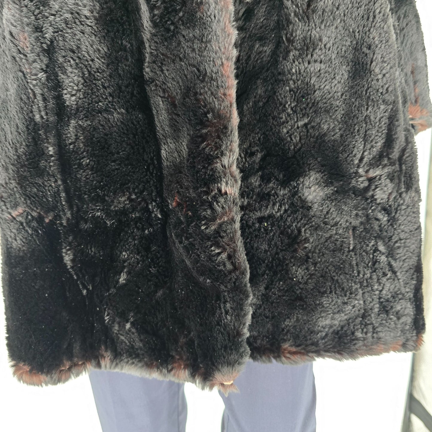 Vintage 1960s York Furs Muncie Deep Espresso/Black Sheared Fur Coat (L)
