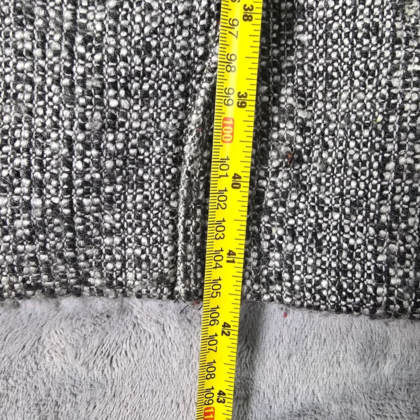 Vintage Y2K True Meaning Womens Boho Raw Edge Bouclé Belted Gray Long Coat (L)