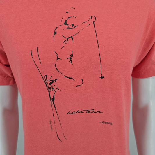 Vintage 1980s Yesterdays Kathy Morton Skier Graphic Lake Tahoe T-Shirt (M)