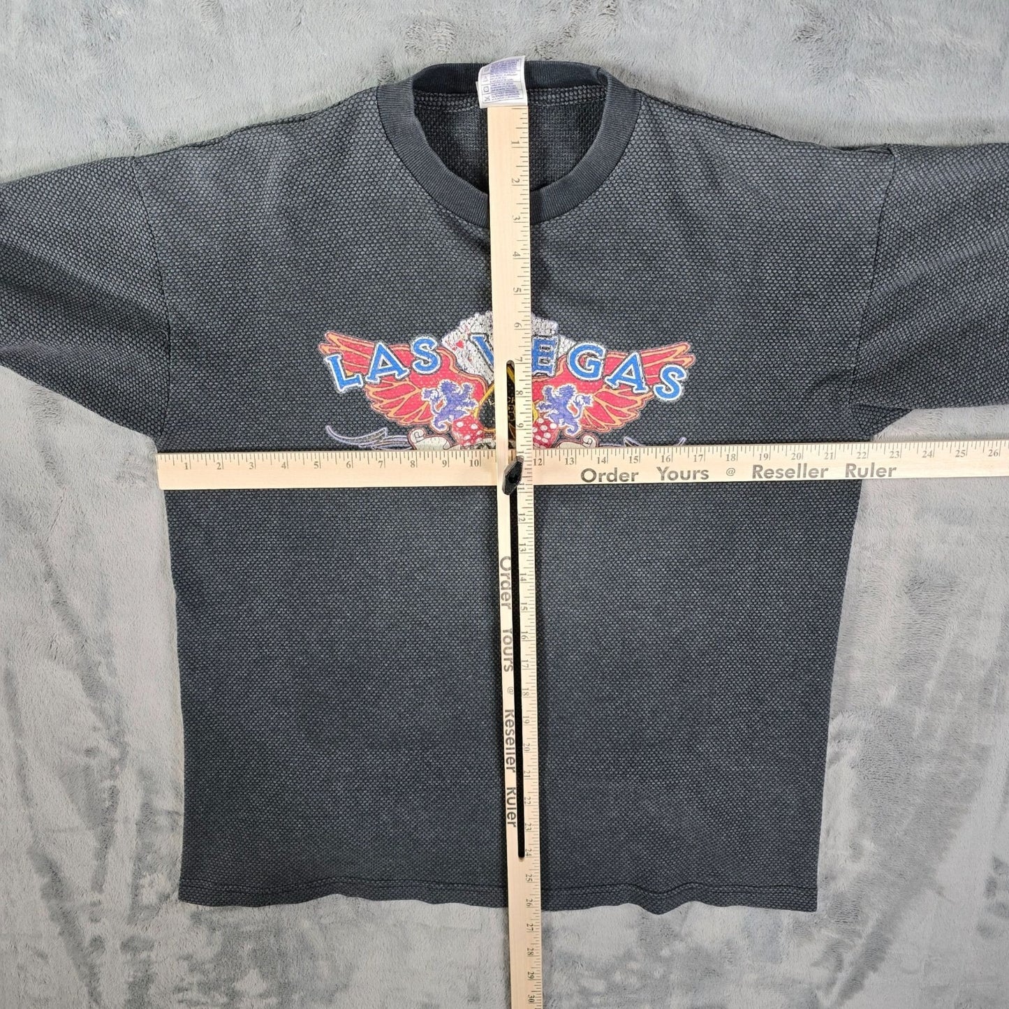 Y2K TND Tornado Activewear Las Vegas Nevada Lucky 13 Knit Graphic T-Shirt (L)