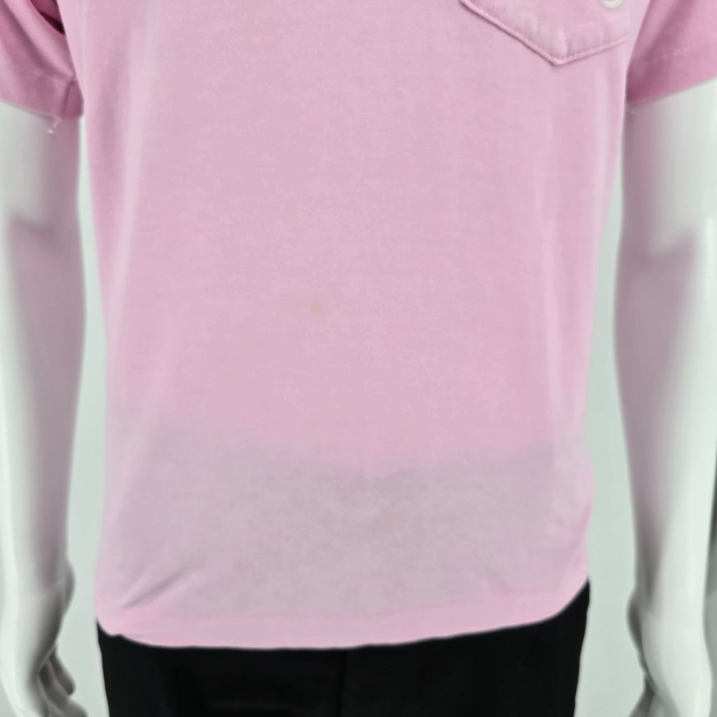 Vintage 1980s Heft-T by Tee Jays "WLS" Flocked Letter Pink Pocket T-Shirt (M/L)