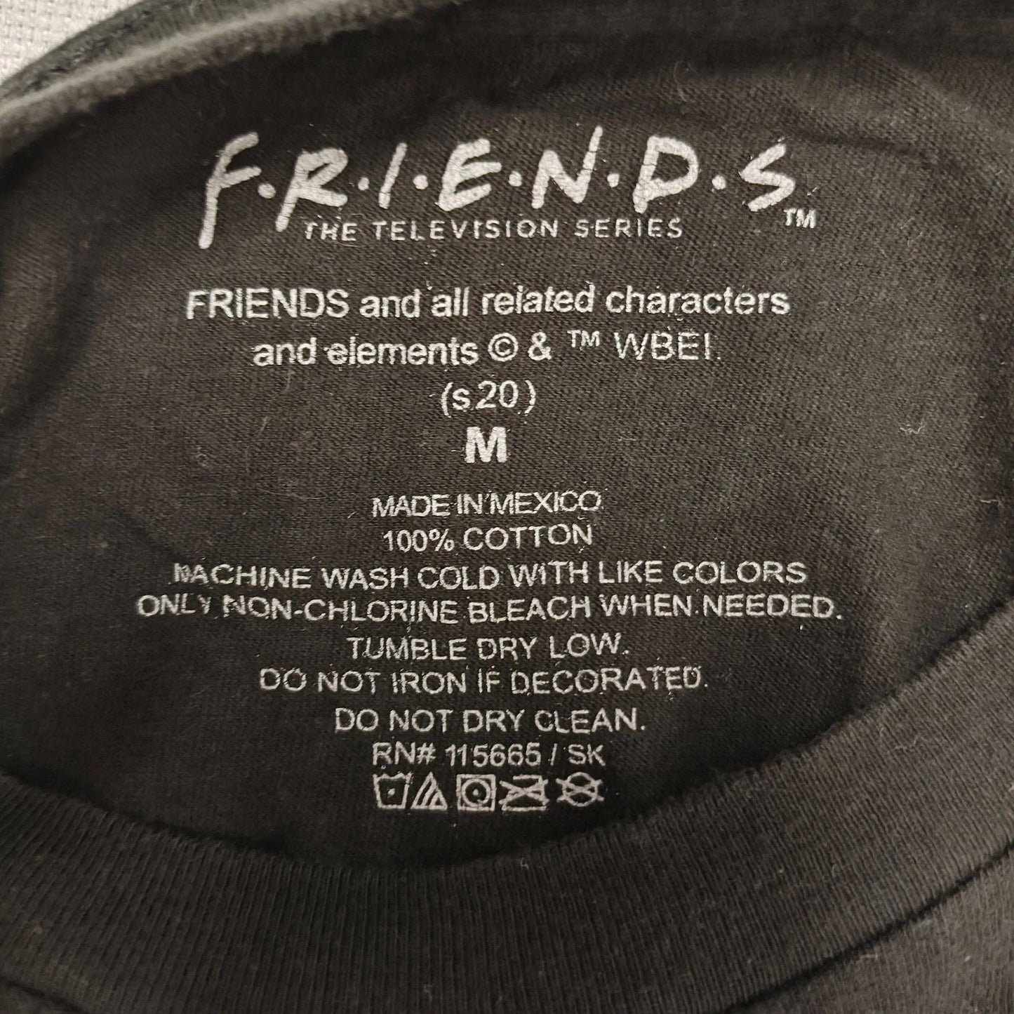 Friends New York City Skyline Black Graphic T-Shirt (Medium)