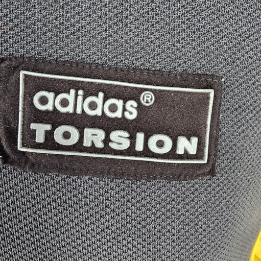 Vintage Early 1990s Adidas Torsion Black & Yellow Colorblock Tracksuit (M/L)